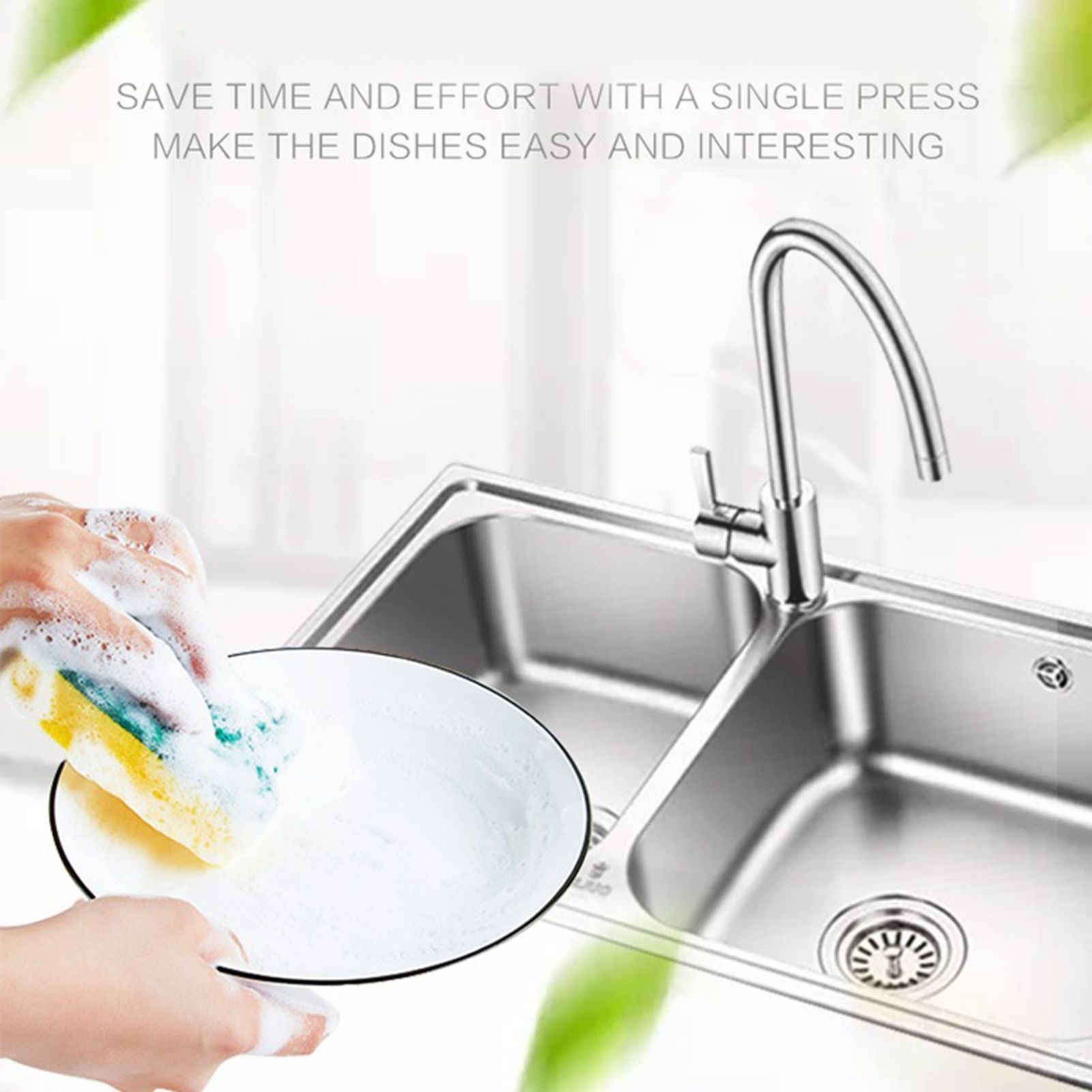 Dish Soap Dispenser Press Design Automatically Liquid Dispenser Box Sponge view 9