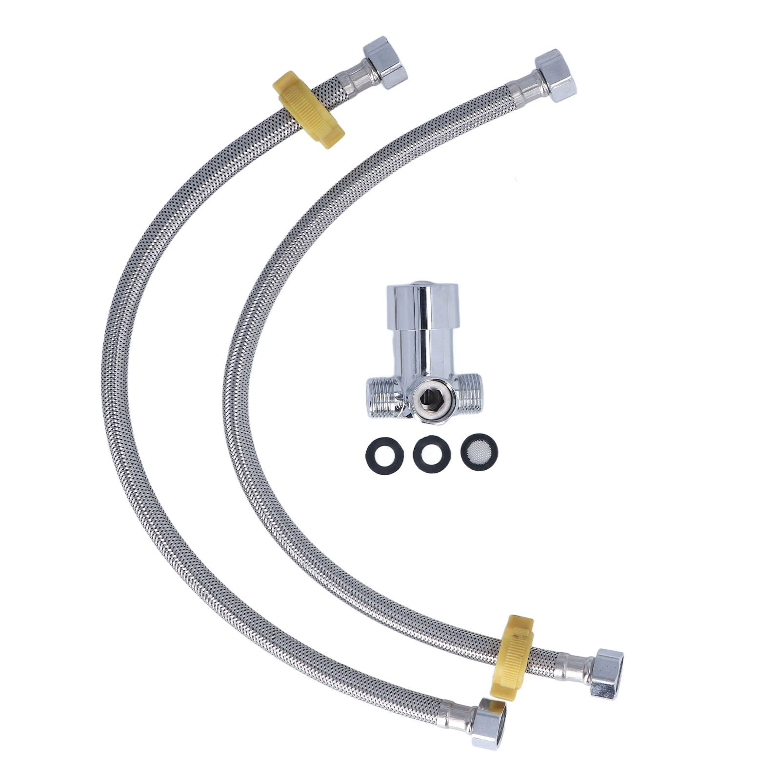 G1/2 Thread Thermostatic Mixer Valve Stainless Steel Hot Cold Water Mixing