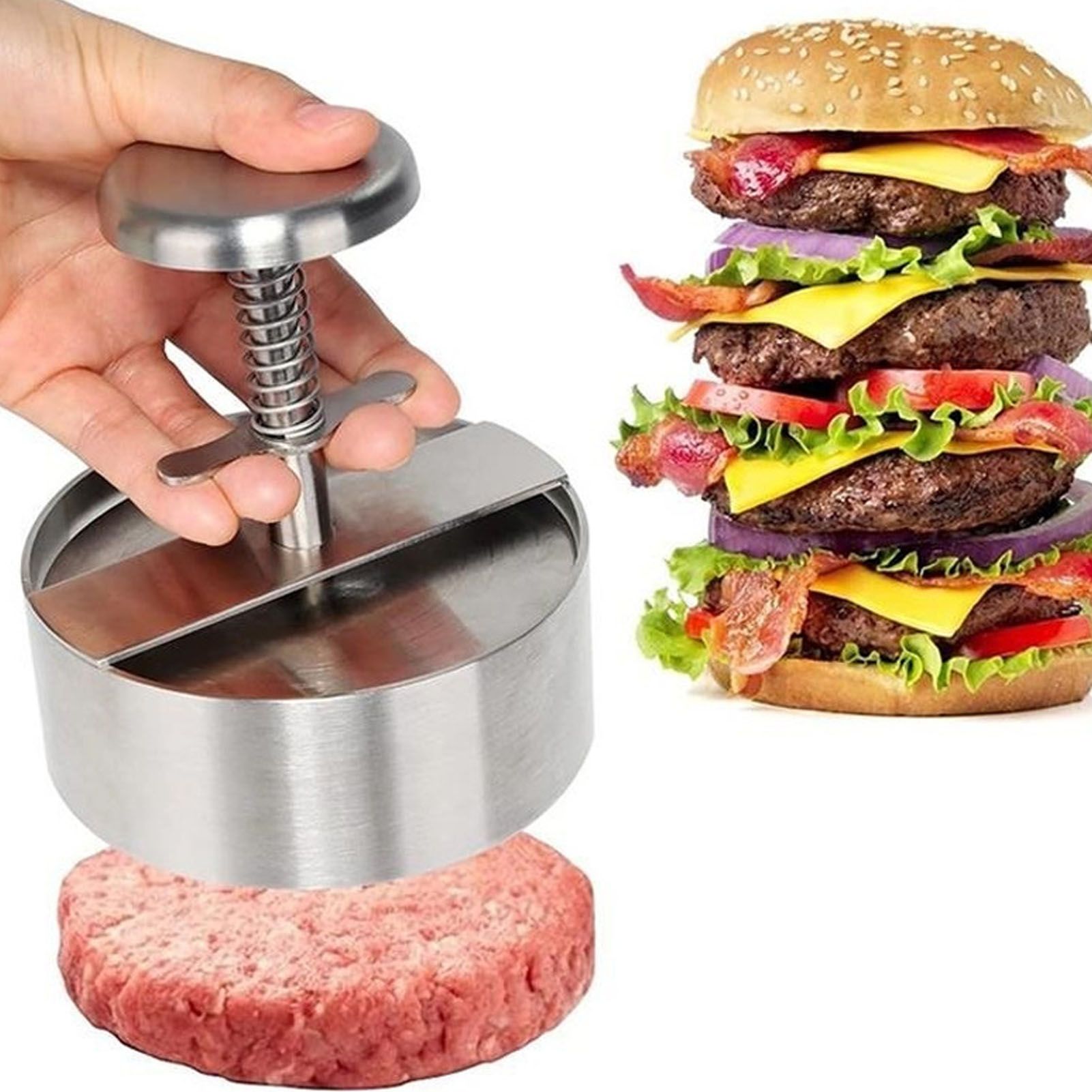 Hamburger Press Patty Maker 304 Stainless Steel Hamburger Meat Press for view 11