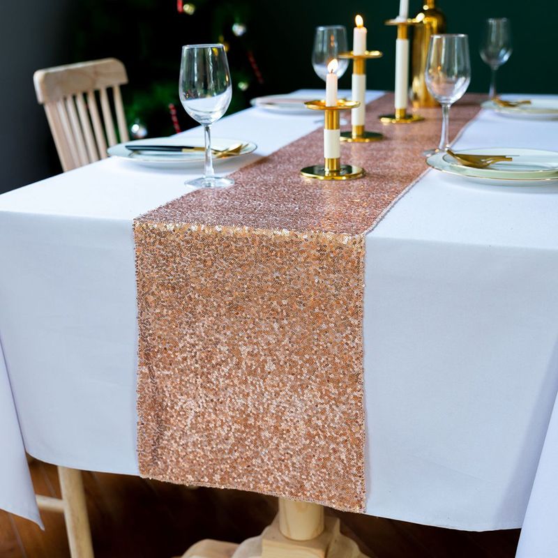 Sequin Table Runner 30x300cm Shiny Exquisite Decorative 3mm Sequins Table view 2