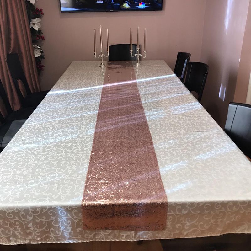 Sequin Table Runner 30x300cm Shiny Exquisite Decorative 3mm Sequins Table view 3