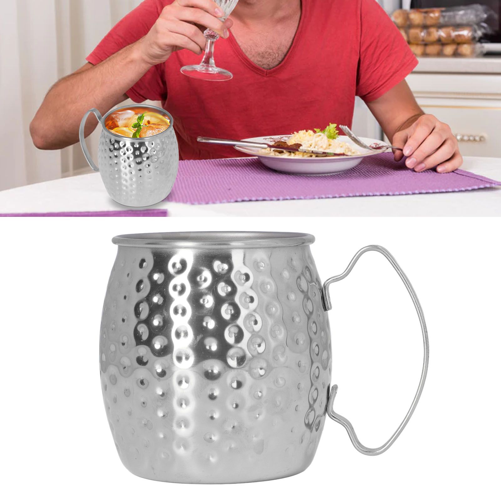 Moscow Mule Mug Exquisite 304 Stainless Steel 500ml Large Capacity Cocktail view 11