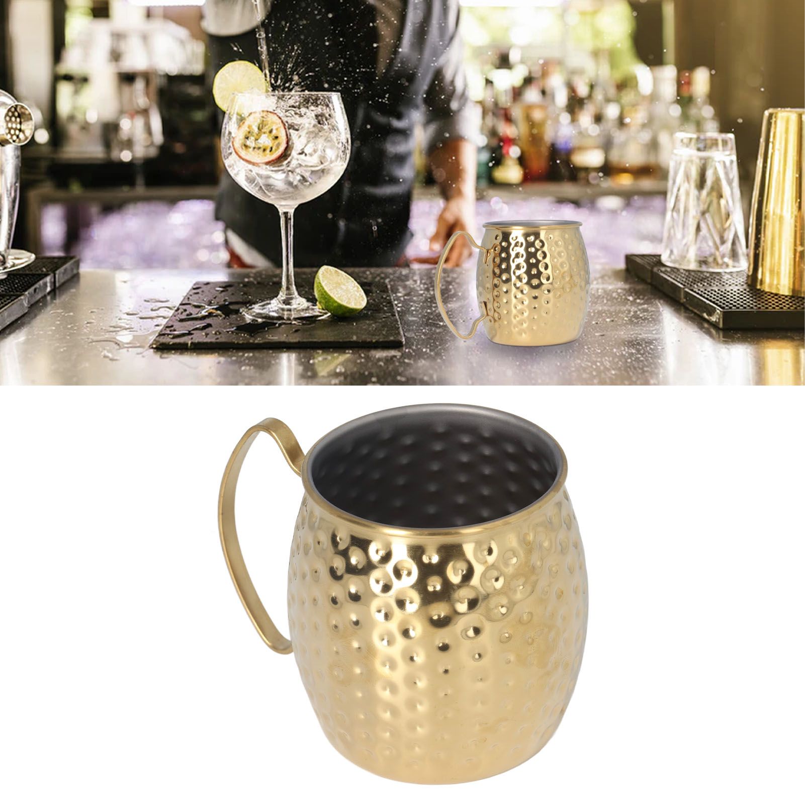 Moscow Mule Mug Exquisite 304 Stainless Steel 500ml Large Capacity Cocktail view 11