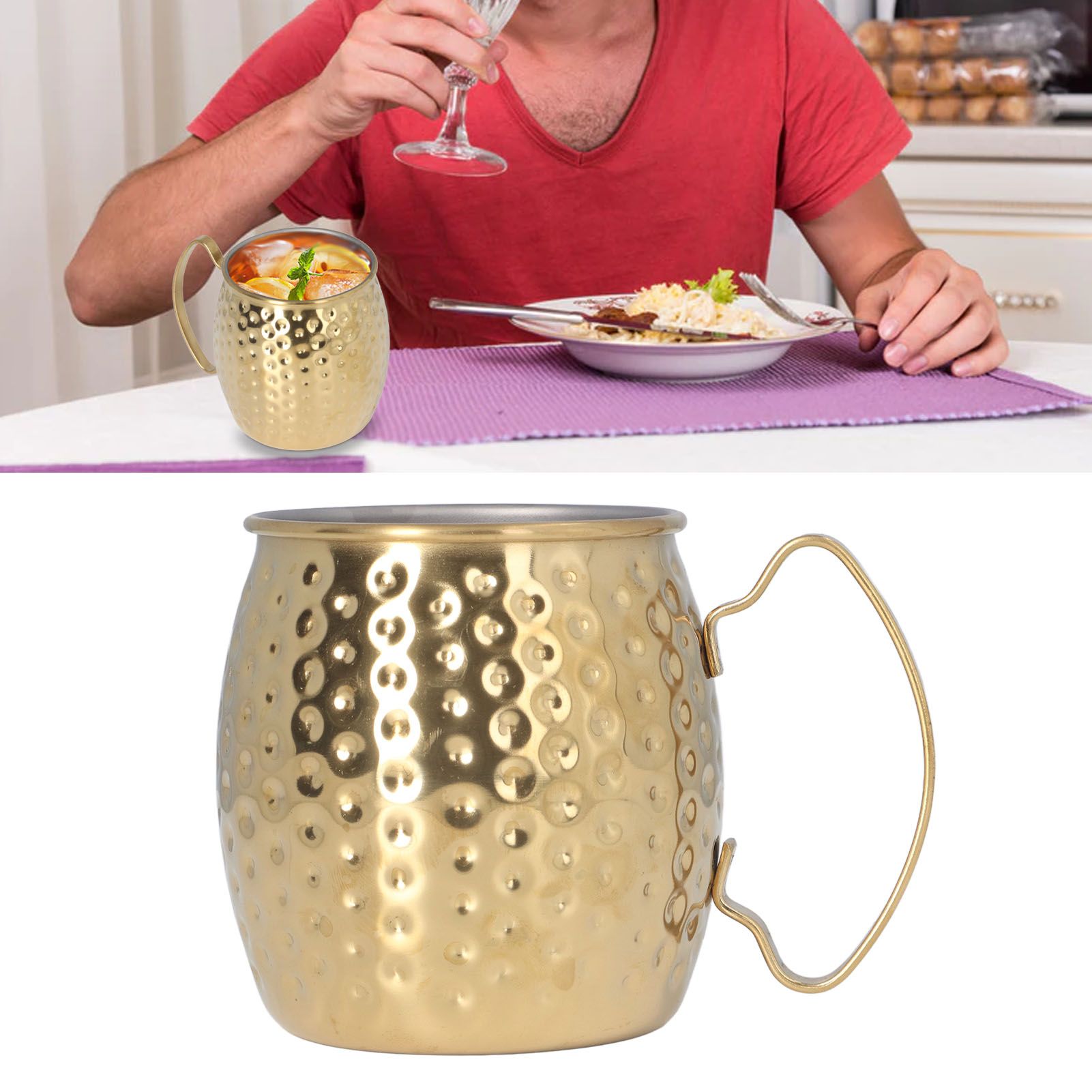 Moscow Mule Mug Exquisite 304 Stainless Steel 500ml Large Capacity Cocktail view 12