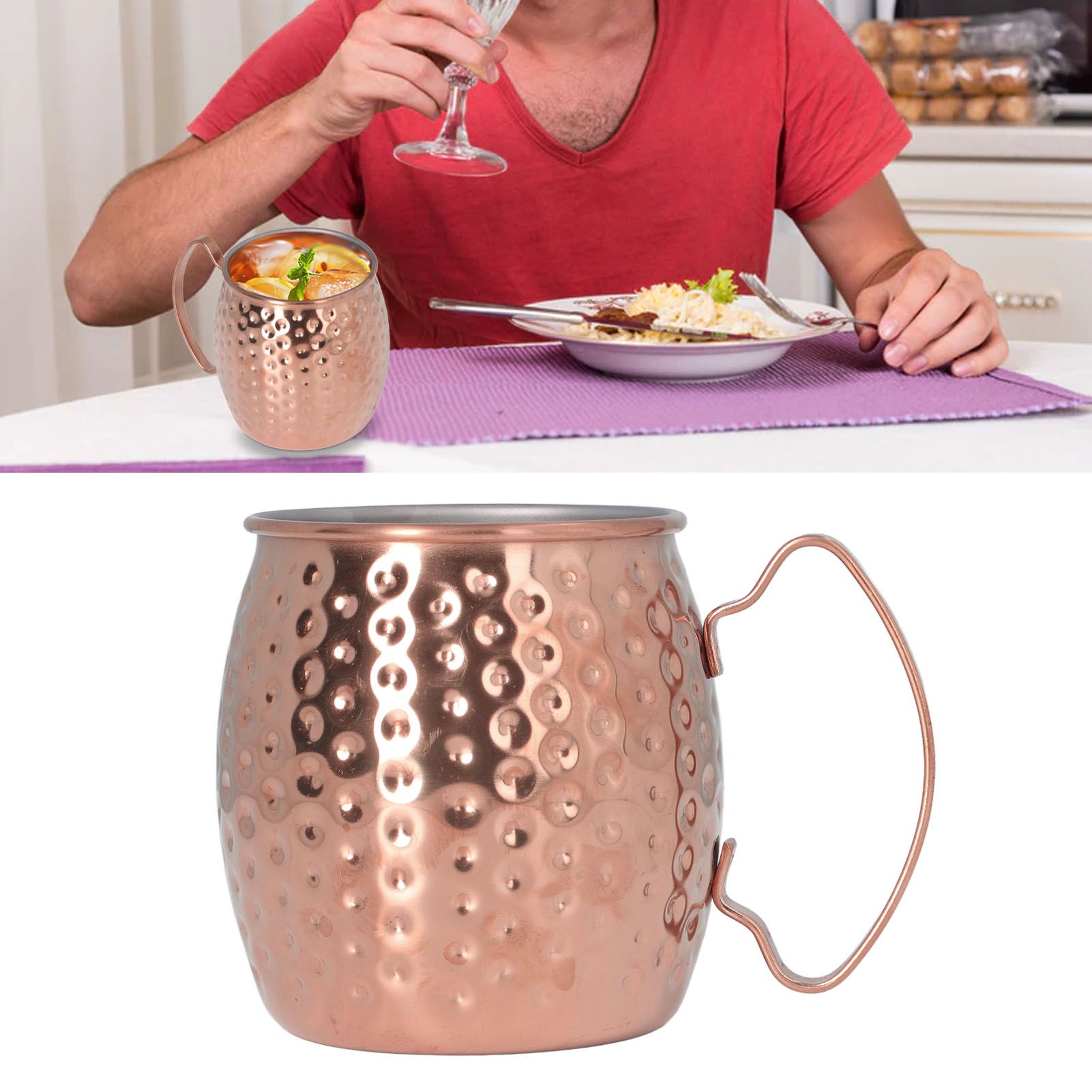 Moscow Mule Mug Exquisite 304 Stainless Steel 500ml Large Capacity Cocktail view 11