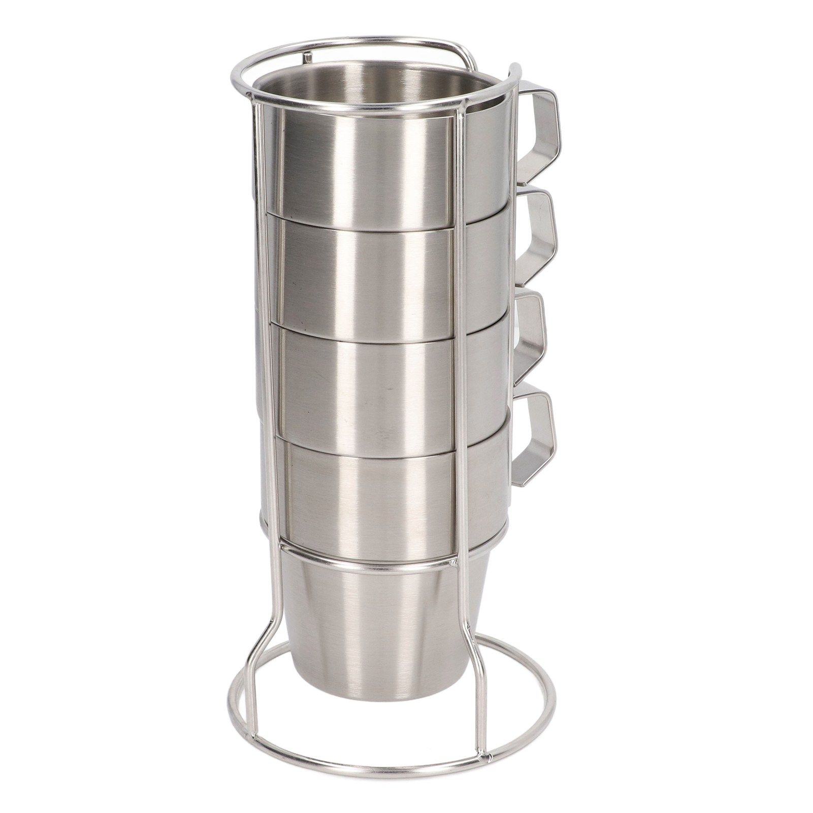 Stainless Steel Camping Cup Set of 4 Double Layer Coffee Mugs with Stand view 9