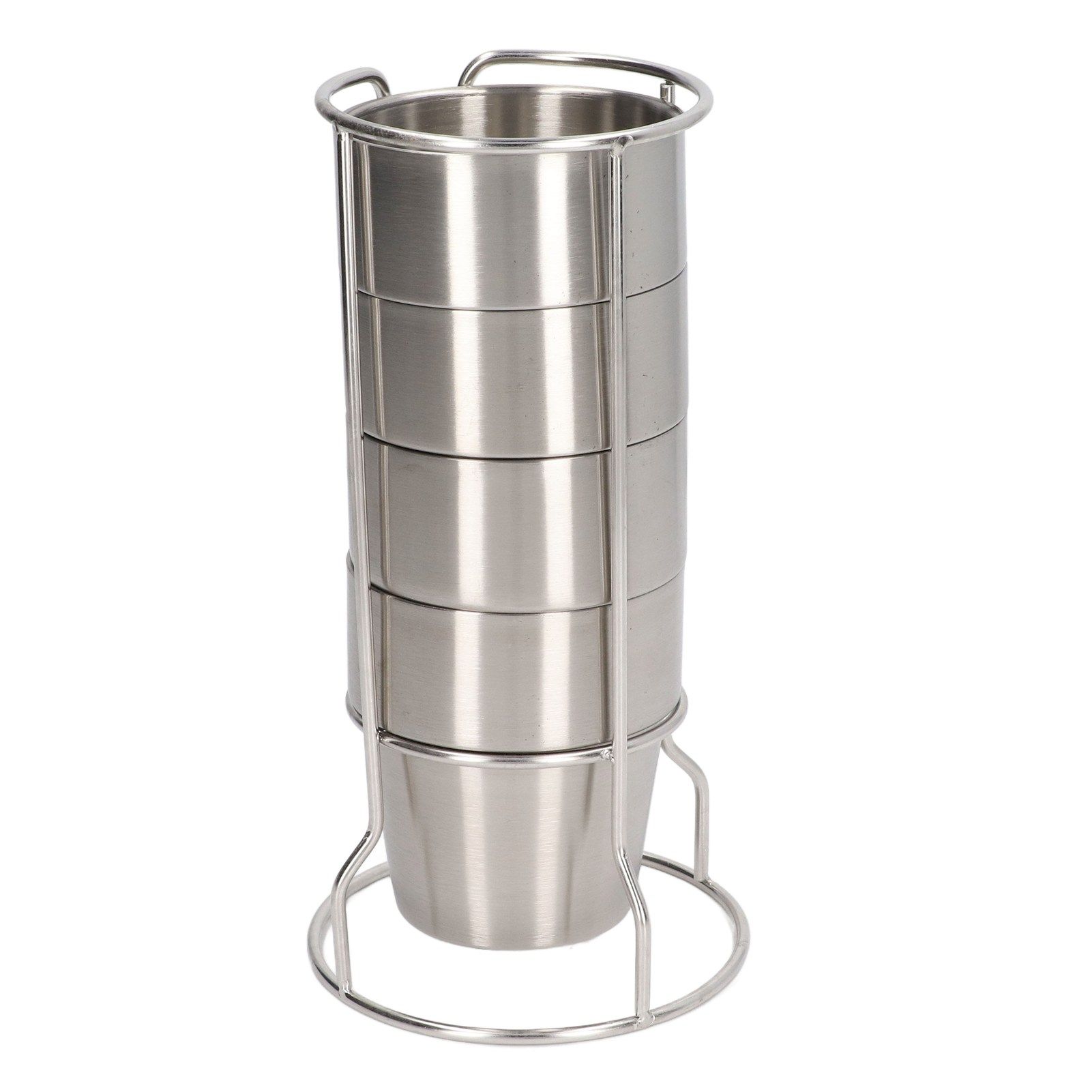 Stainless Steel Camping Cup Set of 4 Double Layer Coffee Mugs with Stand view 10