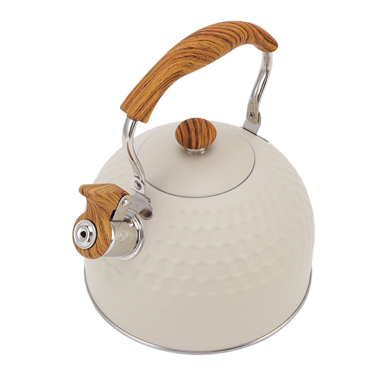 Whistling Kettle 2.5L Stainless Steel Efficient Uniform Heating Stovetop view 2