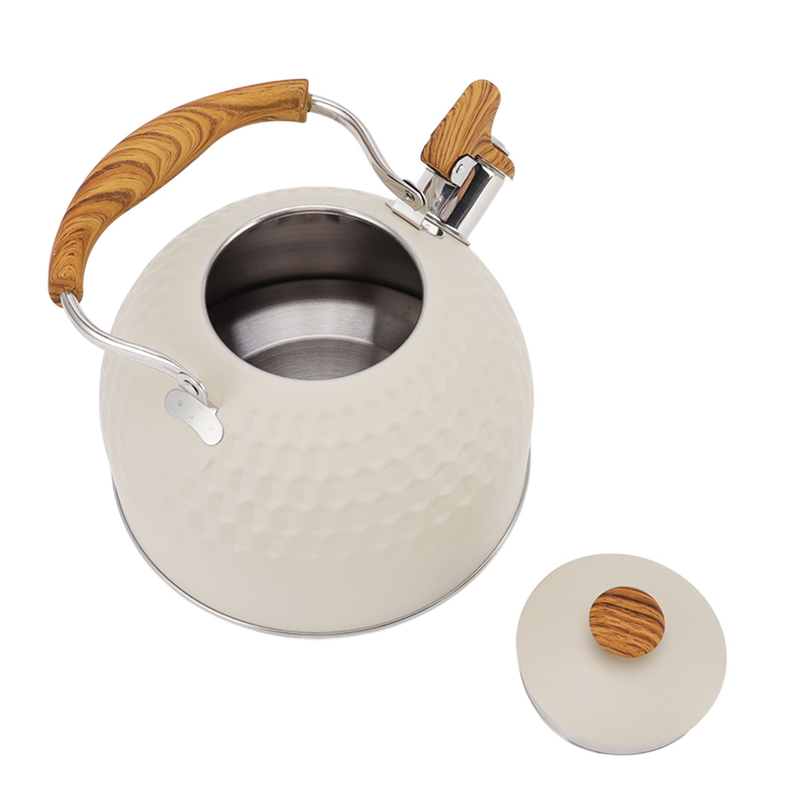 Whistling Kettle 2.5L Stainless Steel Efficient Uniform Heating Stovetop view 8