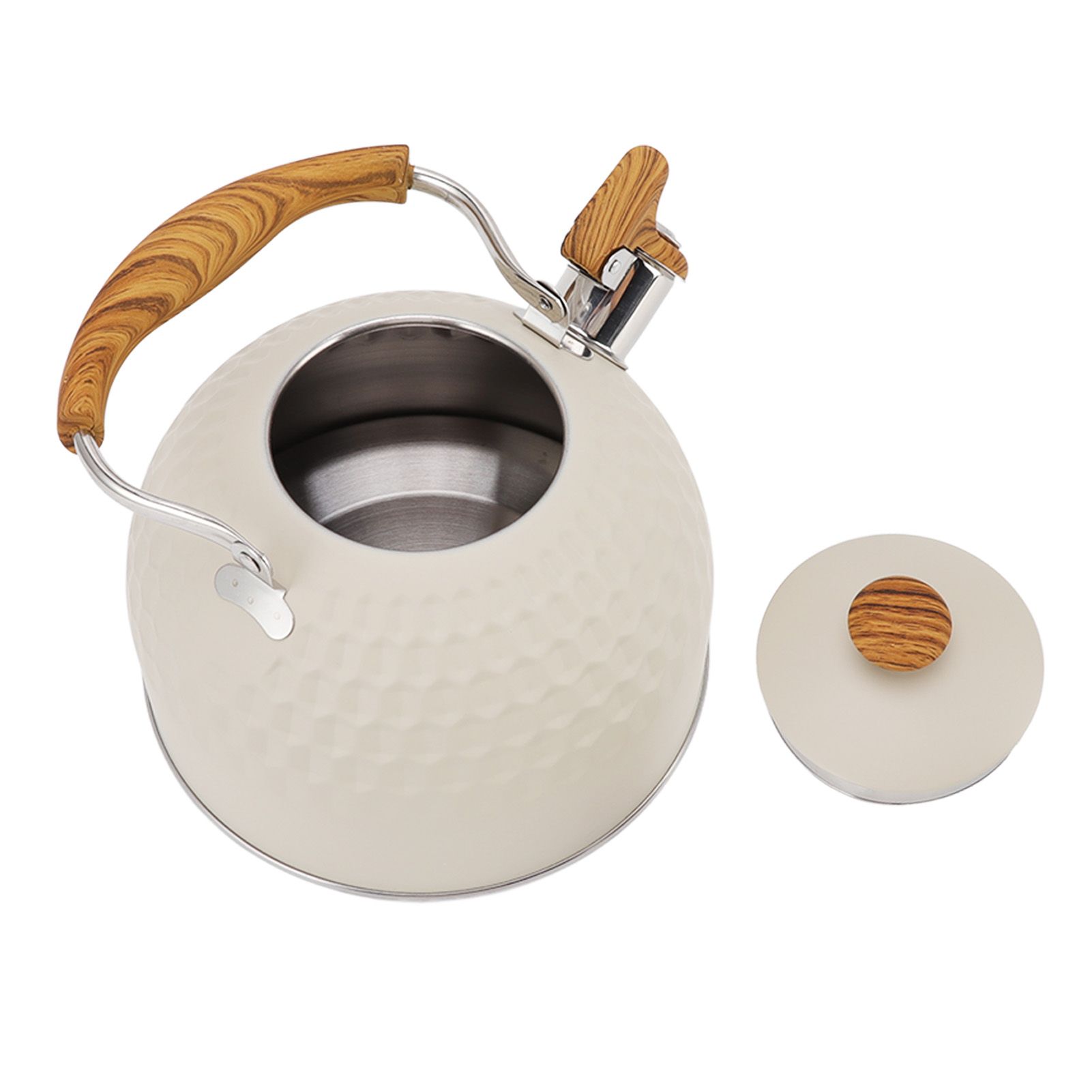Whistling Kettle 2.5L Stainless Steel Efficient Uniform Heating Stovetop view 9