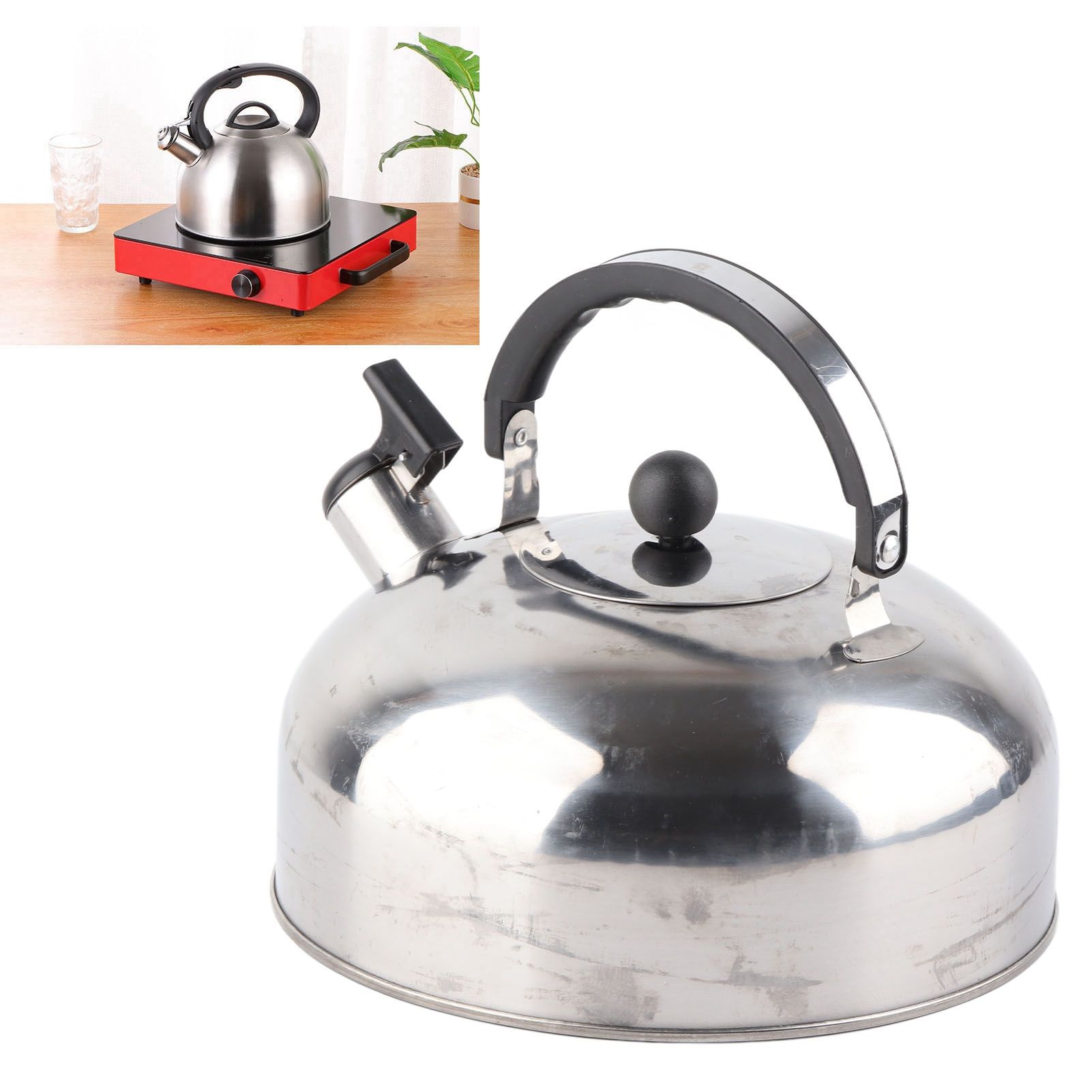 3L Stainless Steel Whistling Tea Kettle Fast Heating One Touch Buttons view 11