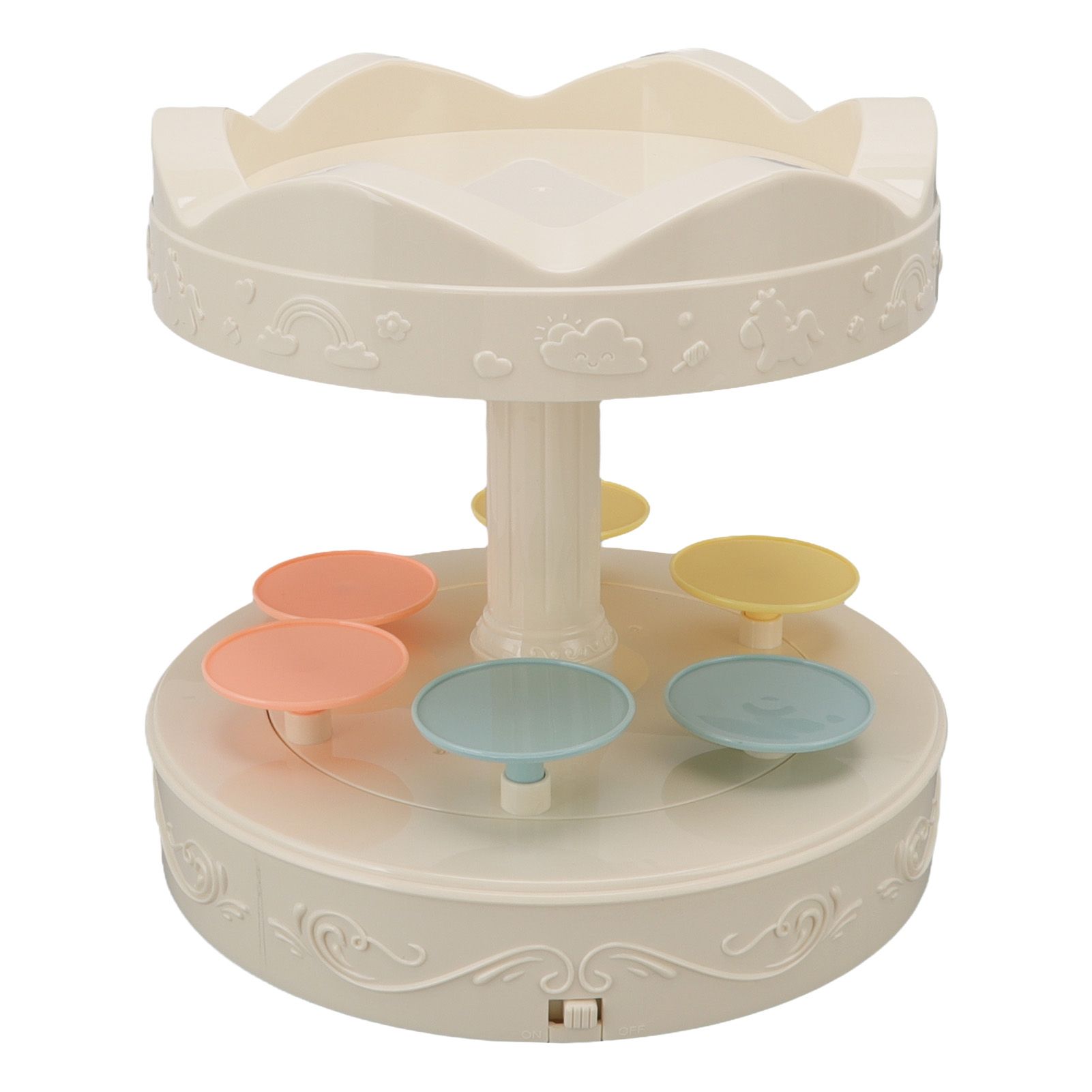 6 Trays 2 Tier Automatic Rotating Dessert Cupcake Display Table Swing Tray view 2