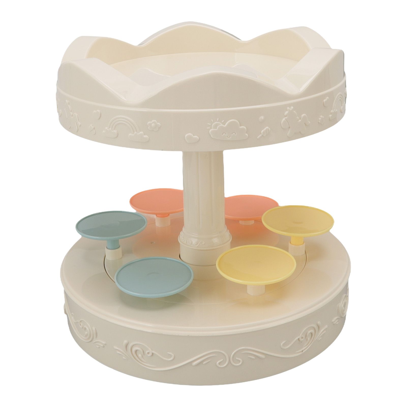 6 Trays 2 Tier Automatic Rotating Dessert Cupcake Display Table Swing Tray view 4