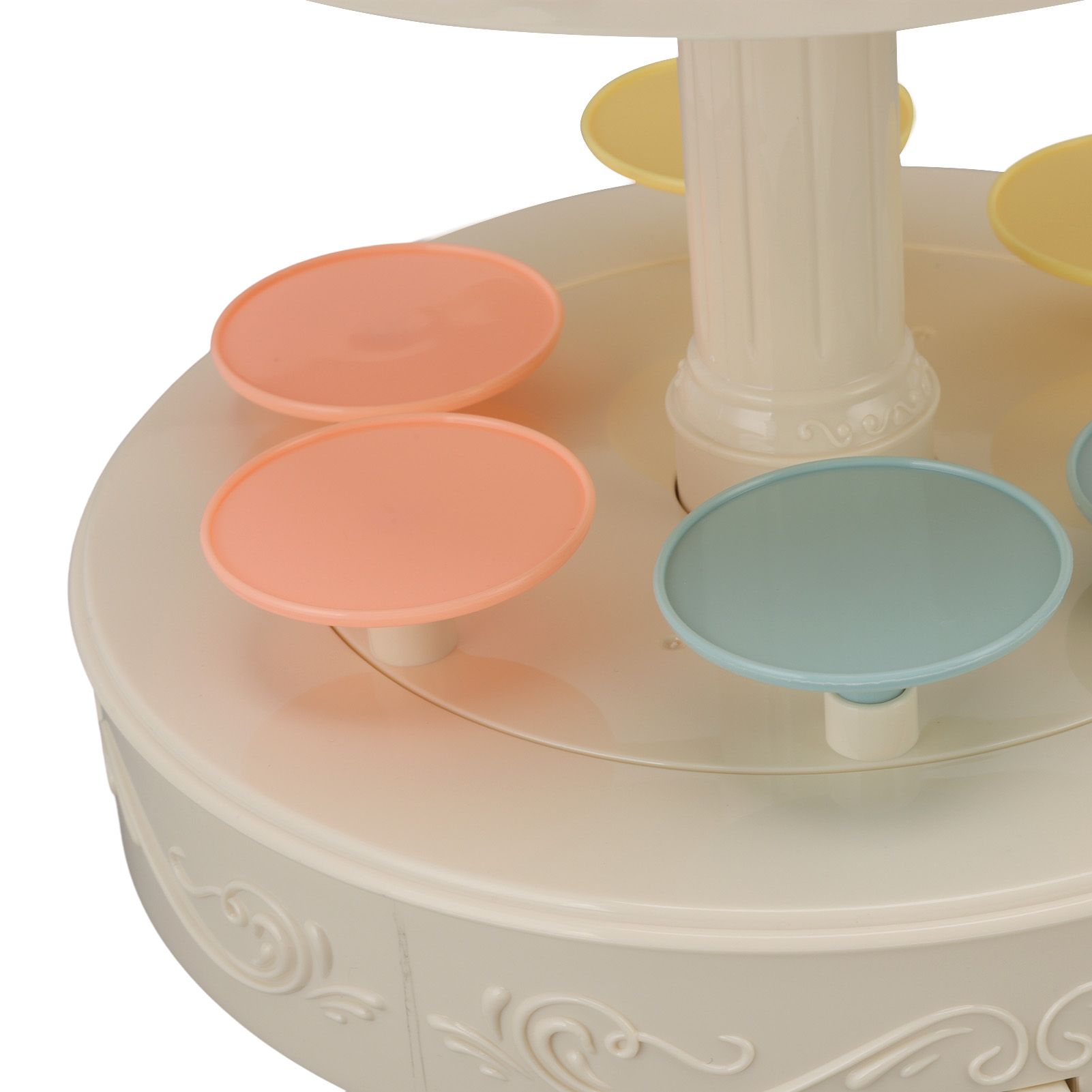 6 Trays 2 Tier Automatic Rotating Dessert Cupcake Display Table Swing Tray view 14