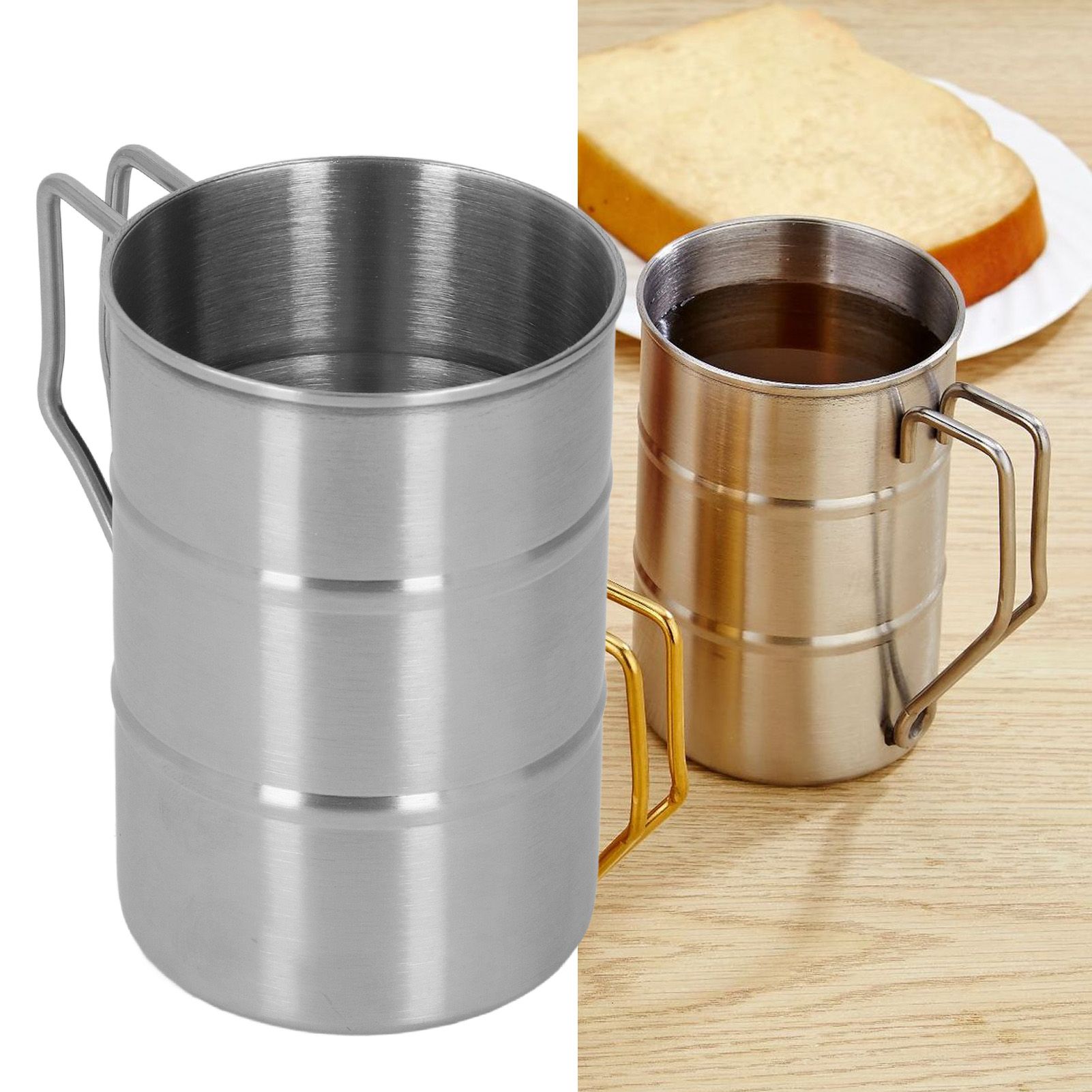 Stainless Steel Coffee Mug Large Capacity Stainless Steel Beer Mug with Handle view 11