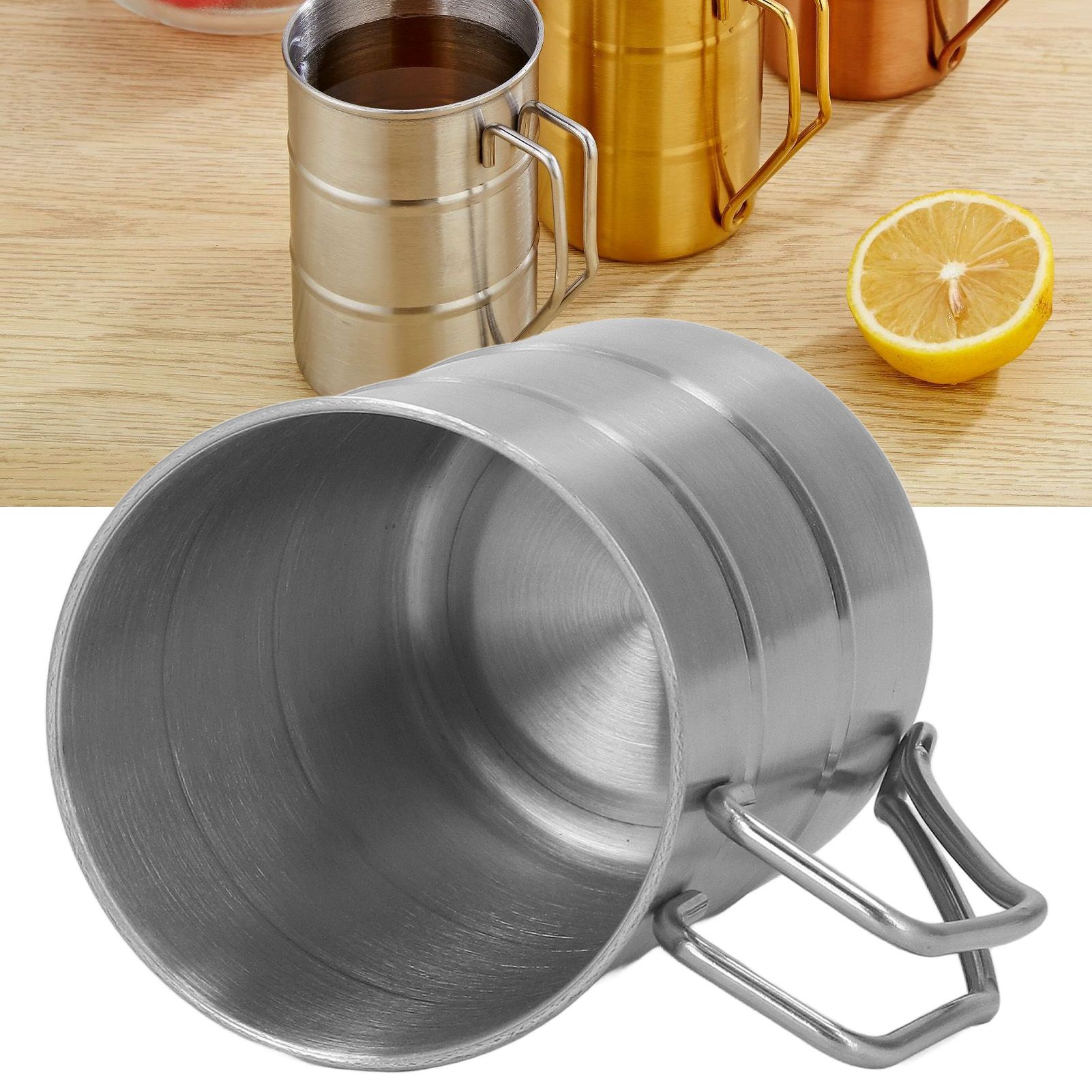 Stainless Steel Coffee Mug Large Capacity Stainless Steel Beer Mug with Handle view 12