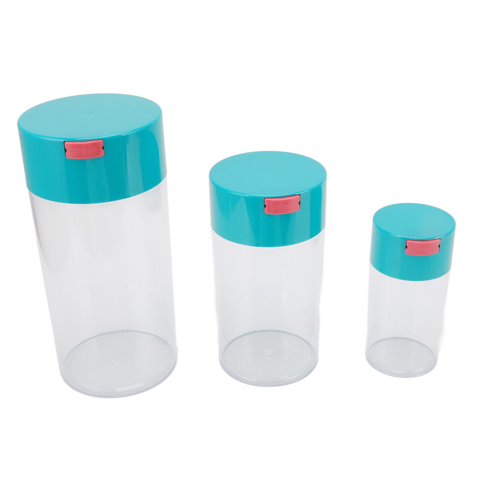 Airtight Jar Set Transparent 2100ml 1100ml 400ml Plastic Vacuum Storage Cans view 2