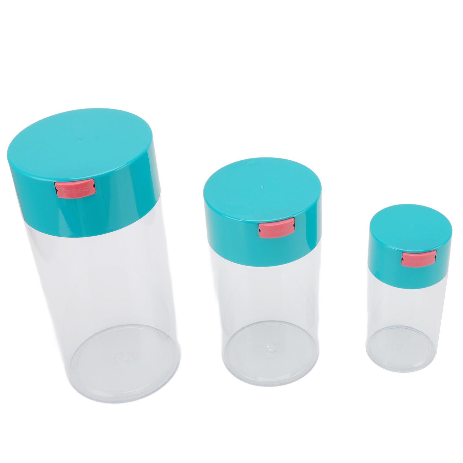 Airtight Jar Set Transparent 2100ml 1100ml 400ml Plastic Vacuum Storage Cans view 3