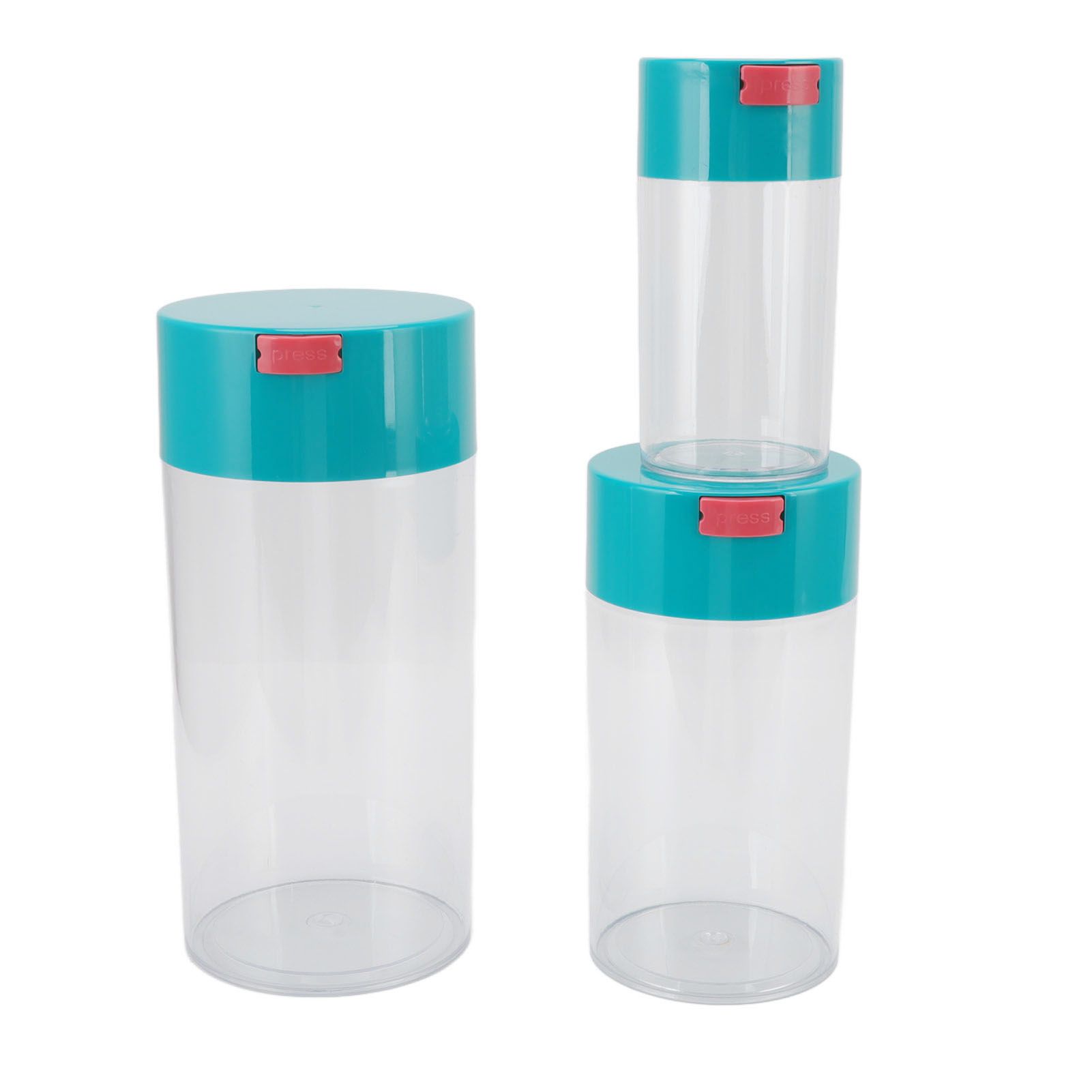 Airtight Jar Set Transparent 2100ml 1100ml 400ml Plastic Vacuum Storage Cans view 4