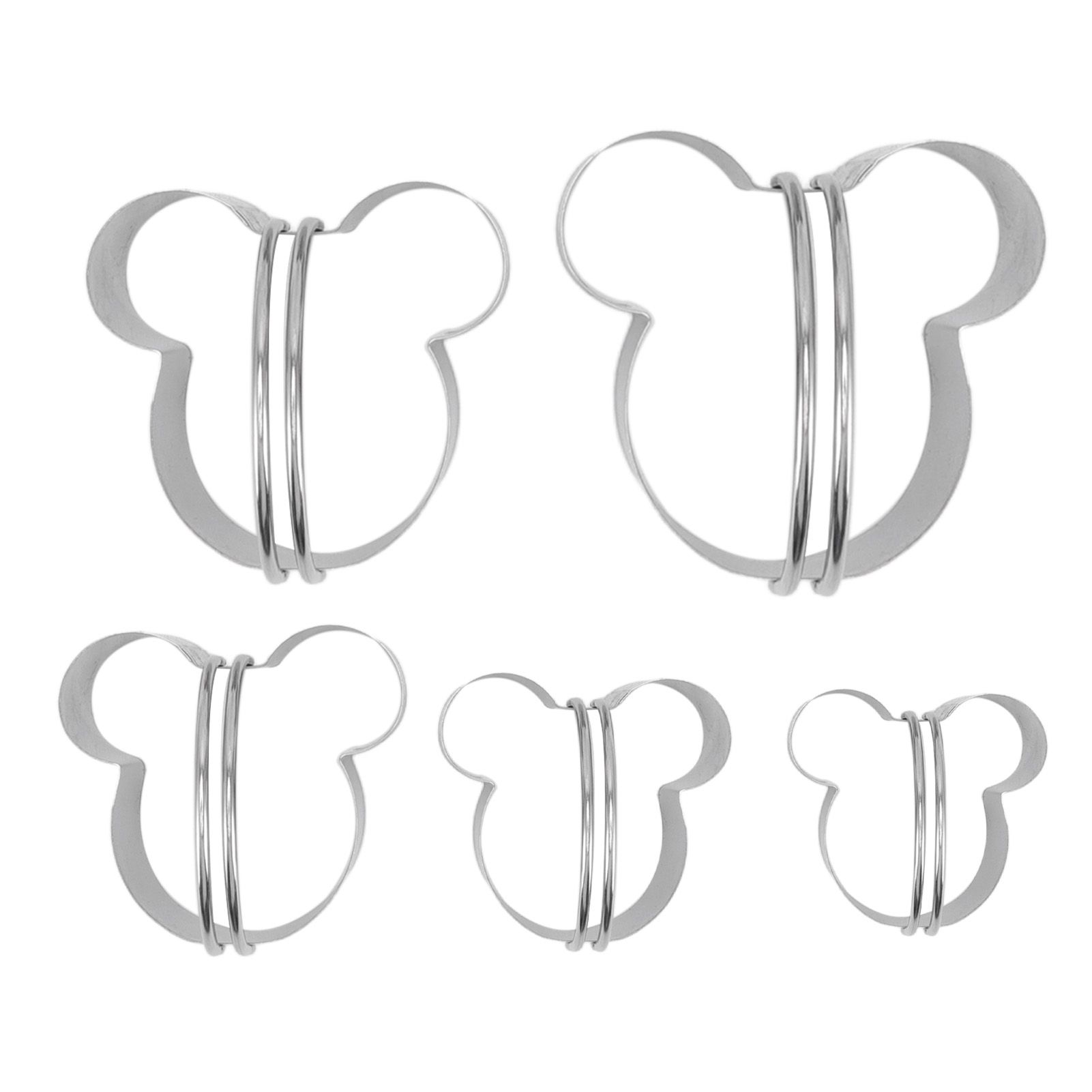 5Pcs Stainless Steel Biscuit Cutter Set Removable Easy Release Professional