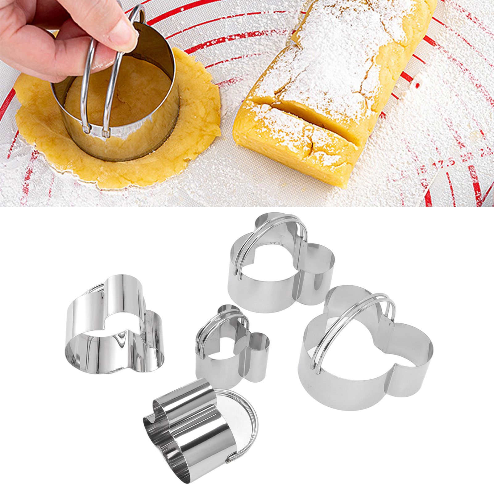 5Pcs Stainless Steel Biscuit Cutter Set Removable Easy Release Professional view 11