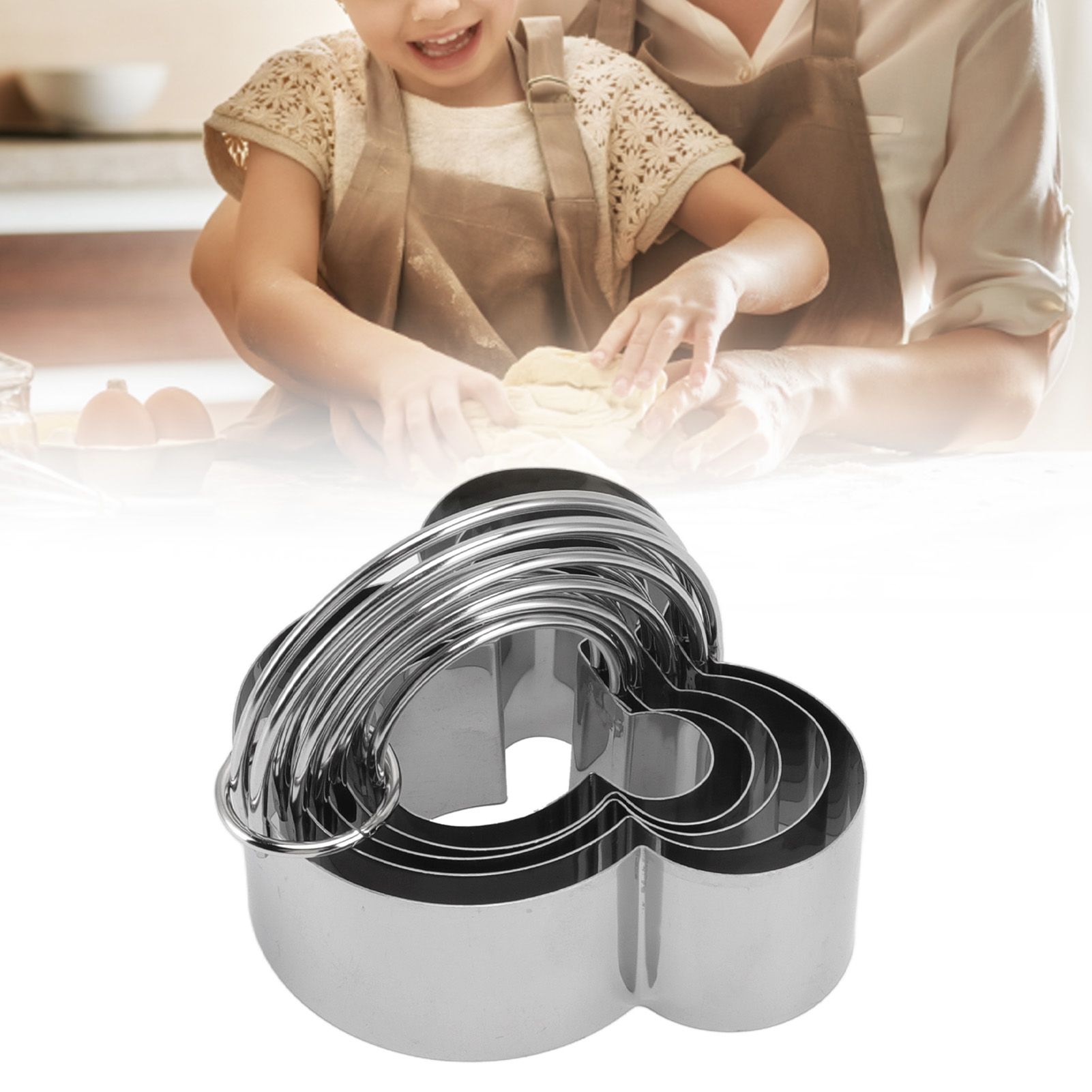 5Pcs Stainless Steel Biscuit Cutter Set Removable Easy Release Professional view 12