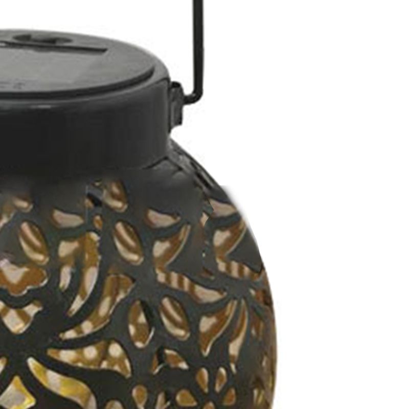 Iron Hollow Solar Lantern Portable Outdoor Solar Hanging Lantern for Garden view 2