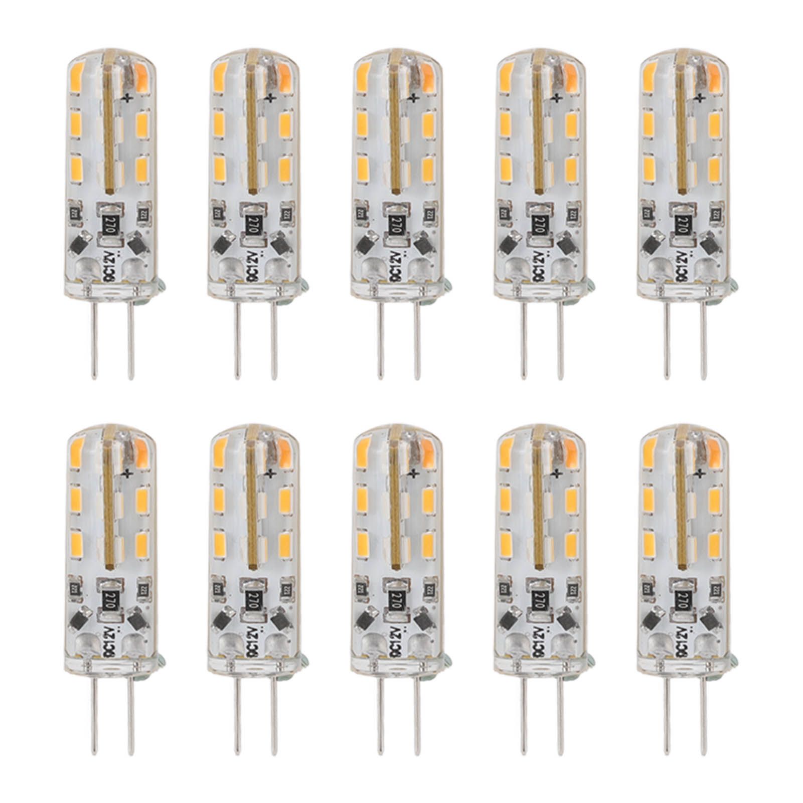 10pcs G4 LED Bulb 1.5W DC12V Warm White 3000K 110LM Bi Pin Light Bulbs LED for