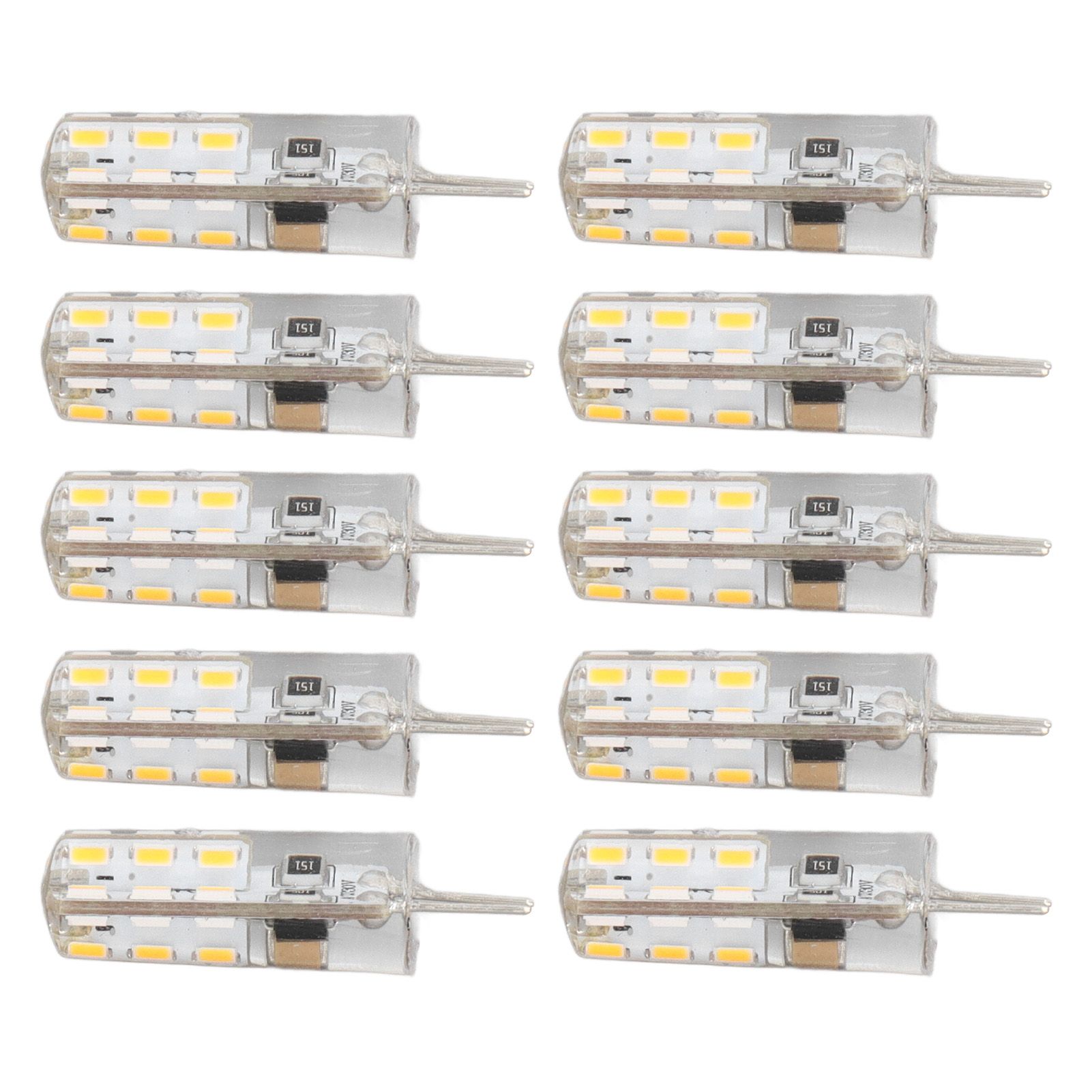 10 Pcs G4 LED Bulbs Bi Pin Base Silicone Warm White 3000K 1.5W AC220V 110LM view 2