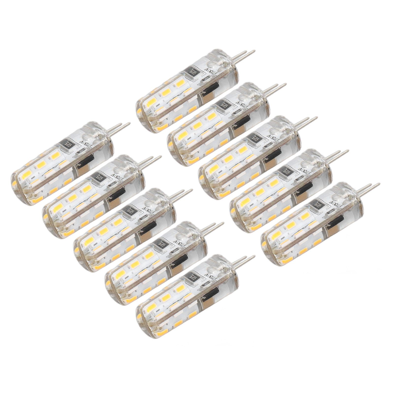 10 Pcs G4 LED Bulbs Bi Pin Base Silicone Warm White 3000K 1.5W AC220V 110LM view 3