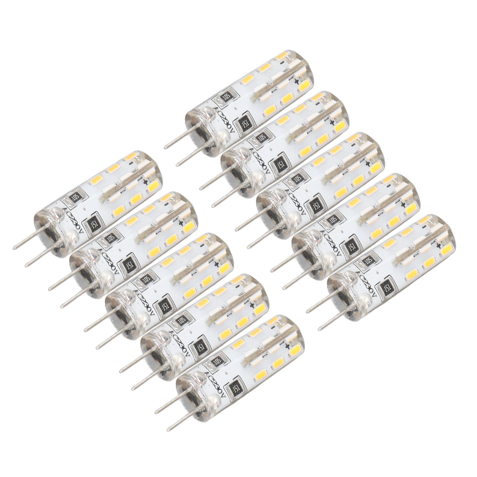 10 Pcs G4 LED Bulbs Bi Pin Base Silicone Warm White 3000K 1.5W AC220V 110LM view 7