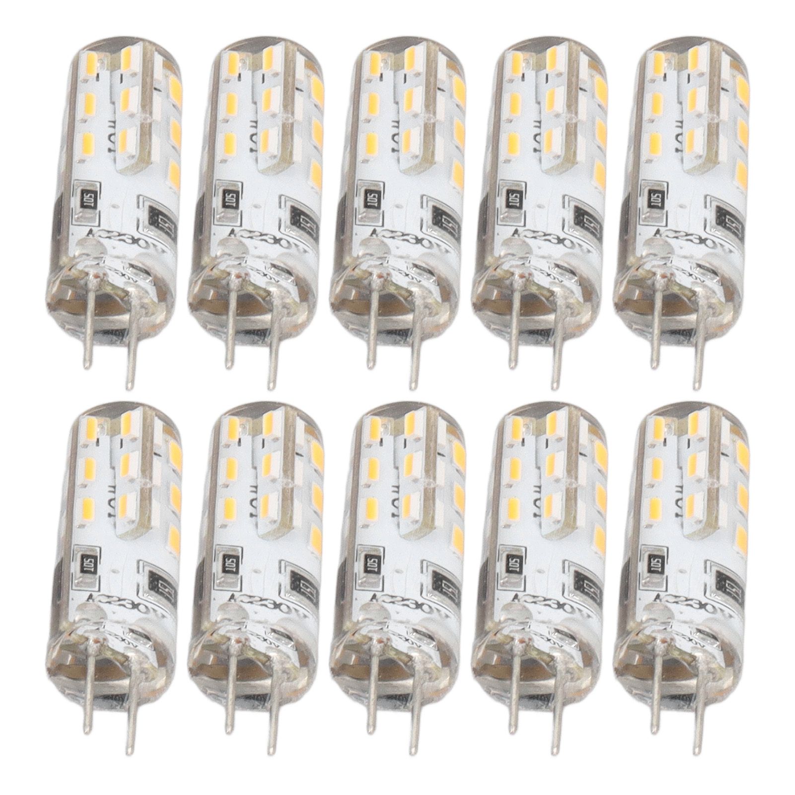 10 Pcs G4 LED Bulbs Bi Pin Base Silicone Warm White 3000K 1.5W AC220V 110LM view 8