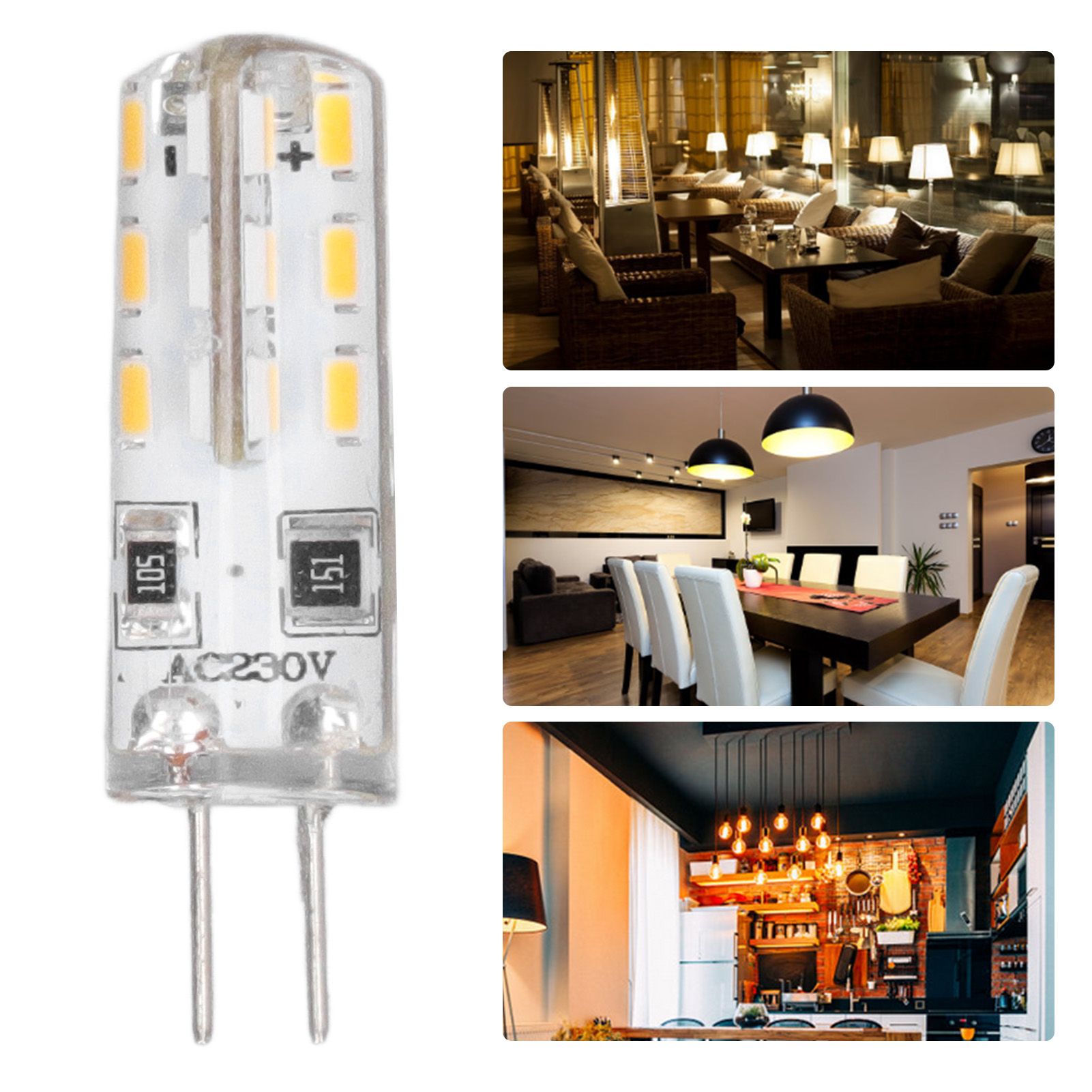 10 Pcs G4 LED Bulbs Bi Pin Base Silicone Warm White 3000K 1.5W AC220V 110LM view 11