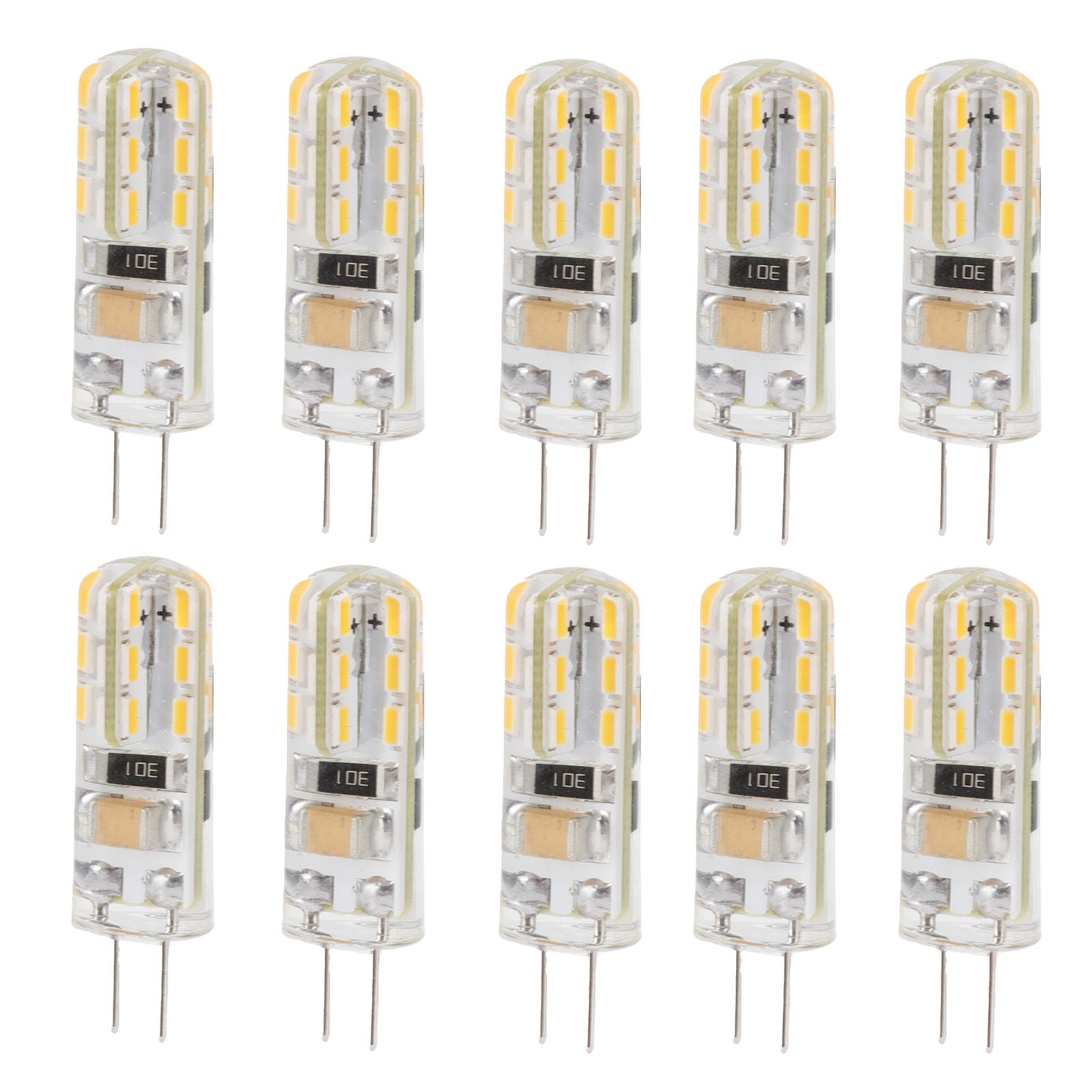 10pcs G4 LED Bulb Double Feet Base 1.5W AC110V 110LM Silicone Light Bulb for