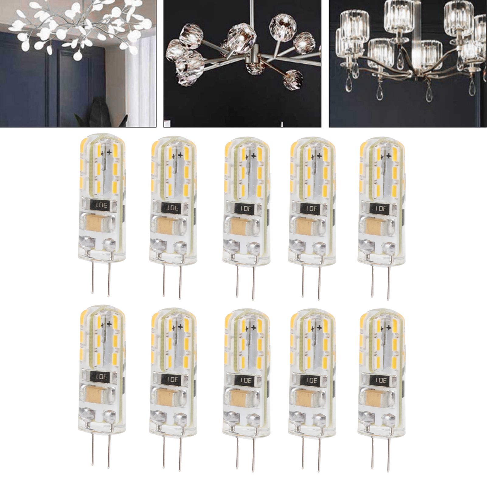 10pcs G4 LED Bulb Double Feet Base 1.5W AC110V 110LM Silicone Light Bulb for view 11