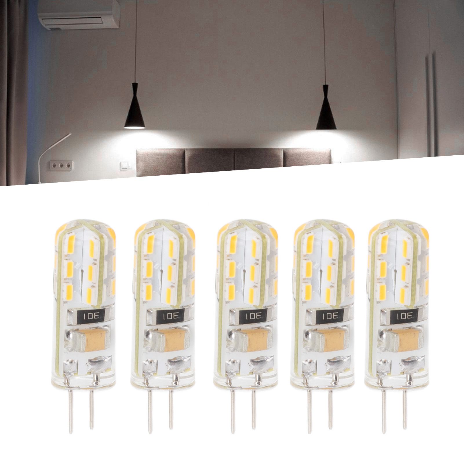 10pcs G4 LED Bulb Double Feet Base 1.5W AC110V 110LM Silicone Light Bulb for view 12