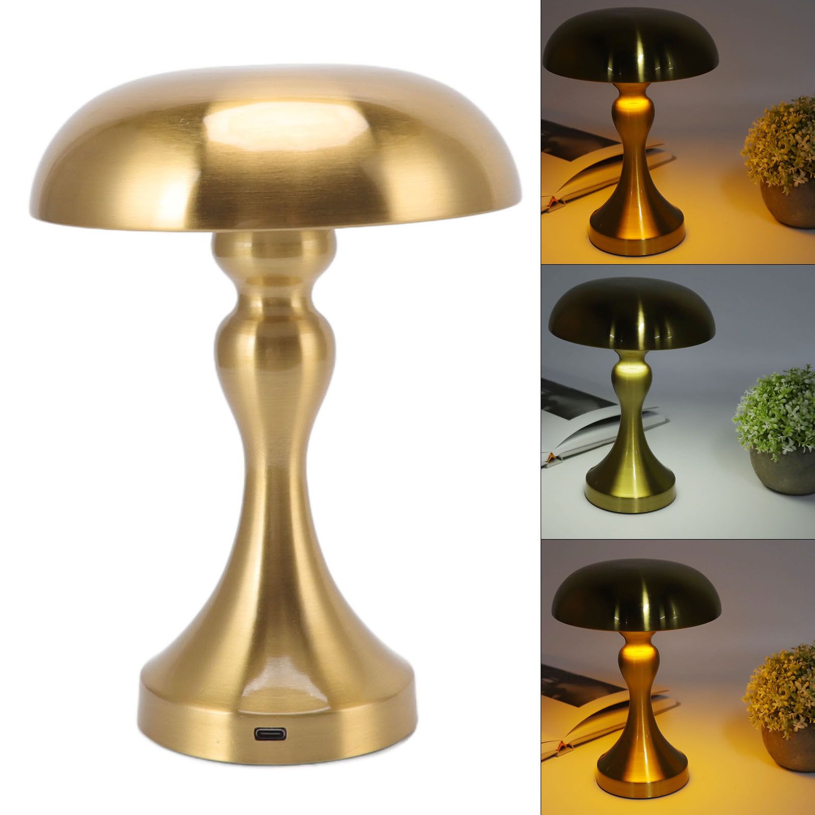 Table Lamp Rechargeable Mushroom Shape 3 Speed Color Temperature Touch view 8