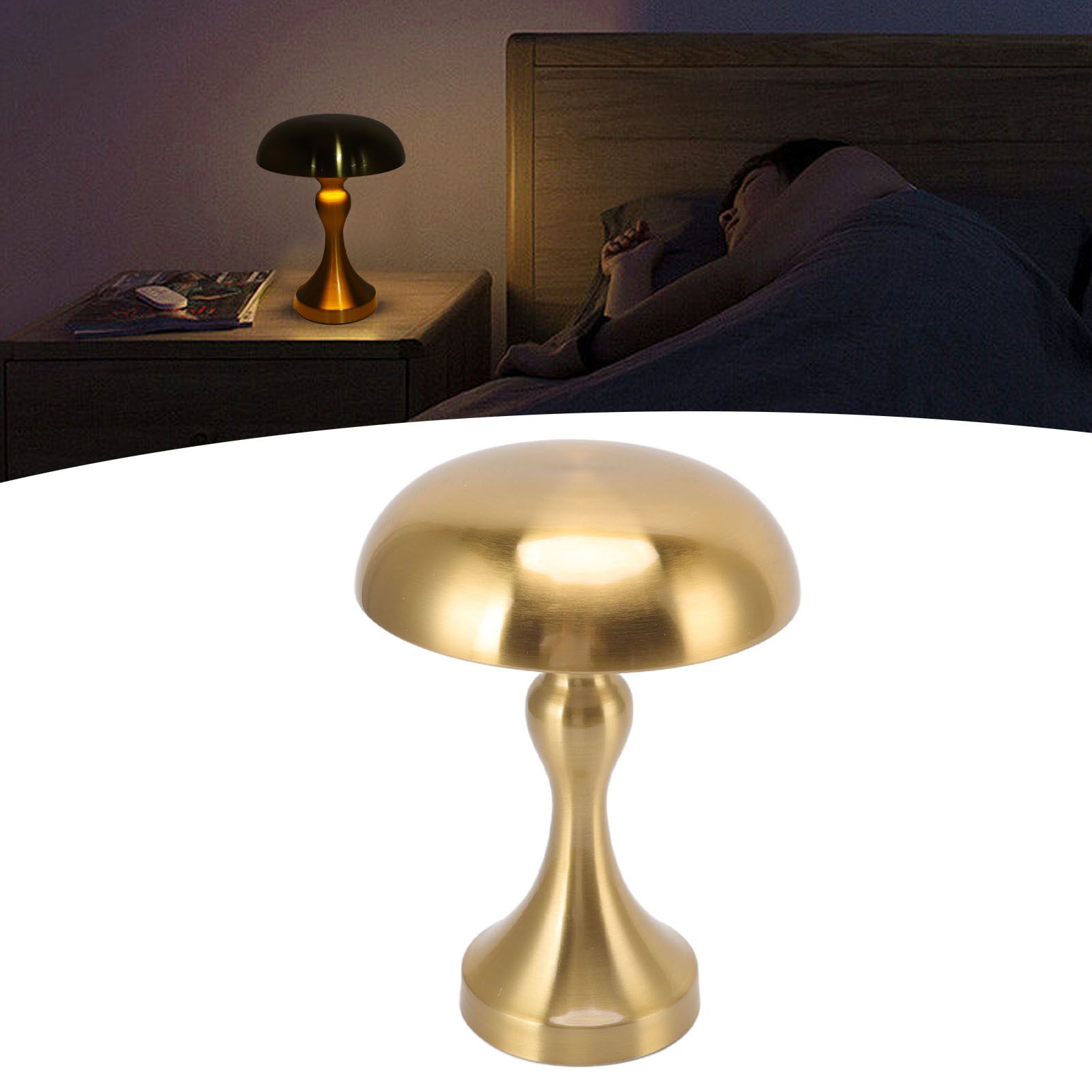 Table Lamp Rechargeable Mushroom Shape 3 Speed Color Temperature Touch view 11
