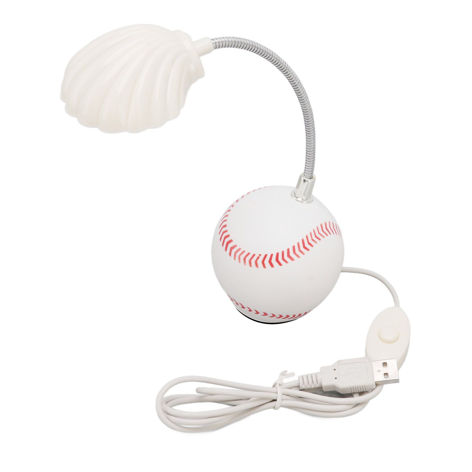 LED Table Lamp Baseball Base Seashell Shape Light Head Soft Light Portable USB