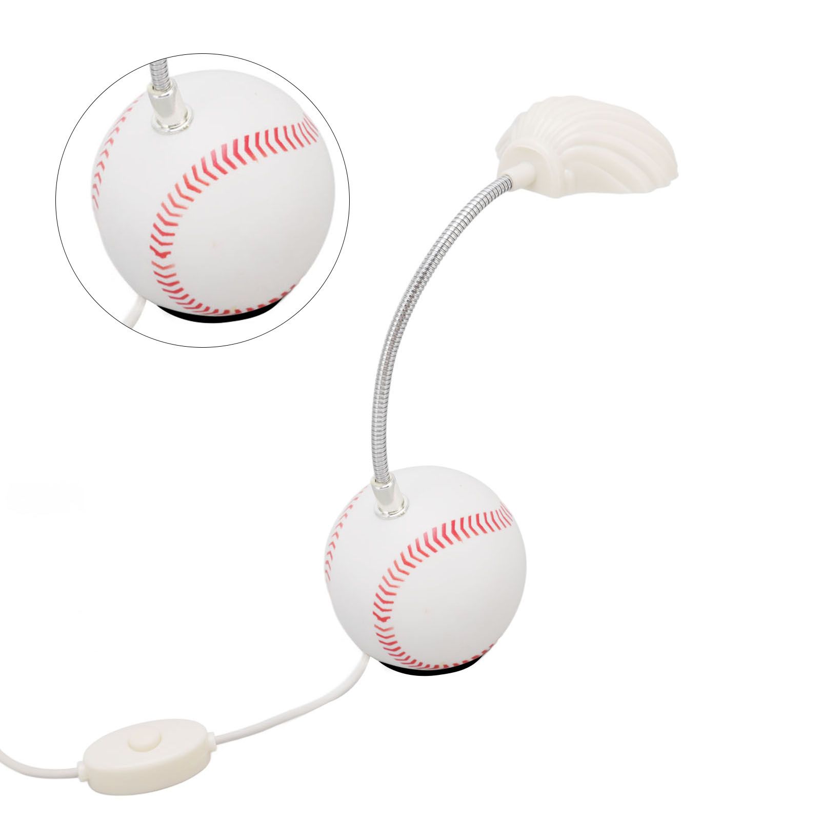 LED Table Lamp Baseball Base Seashell Shape Light Head Soft Light Portable USB view 9