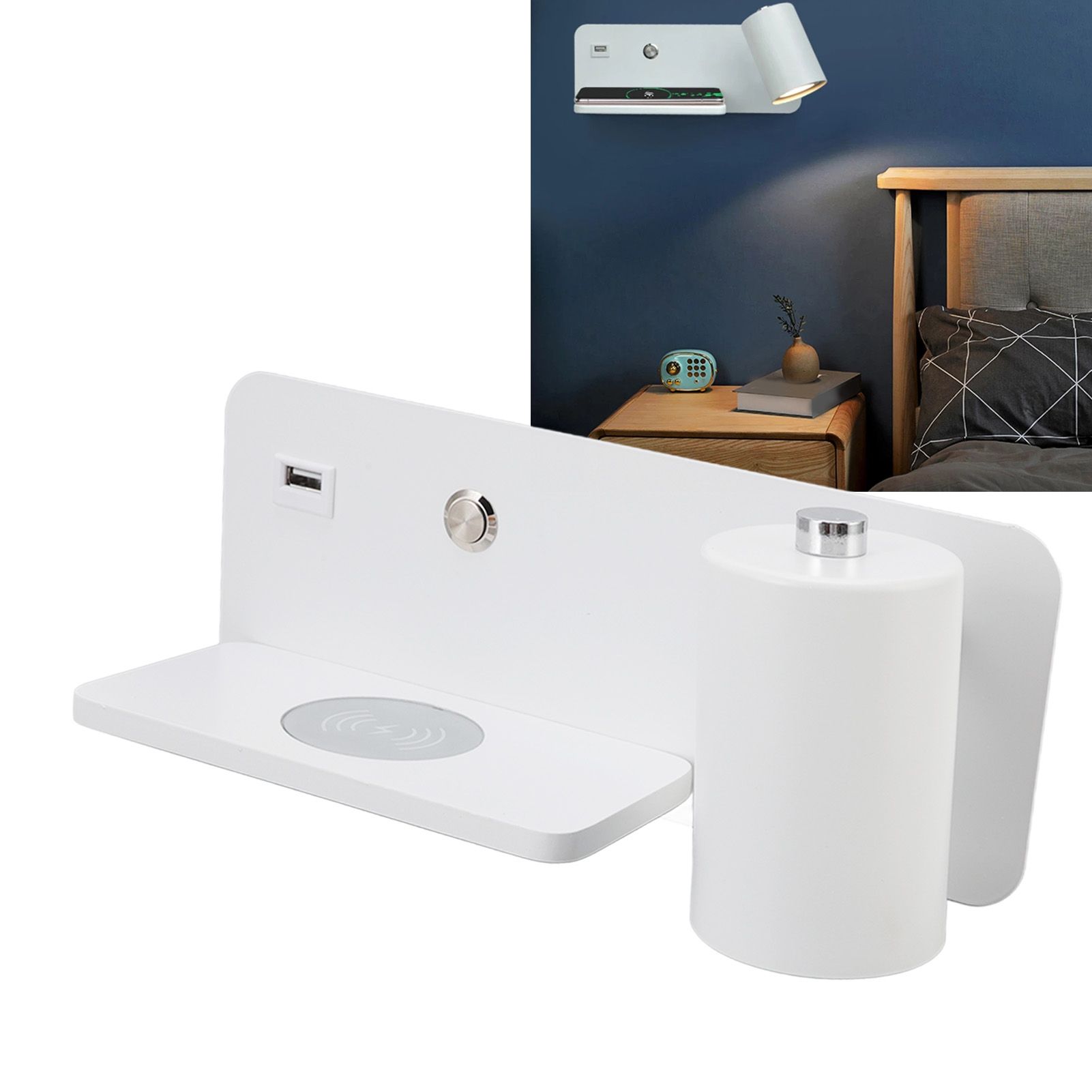 LED Wall Light USB Interface Wireless Charging LED Wall Lamp for Living Room view 12