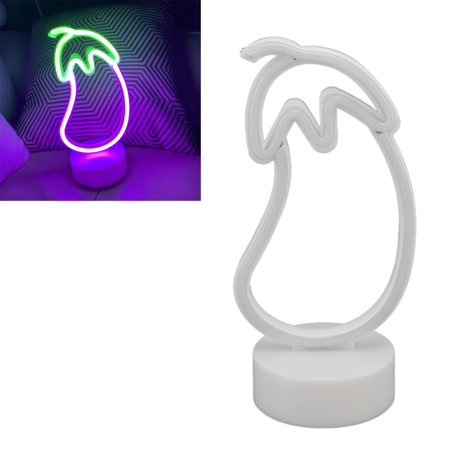 Eggplant Neon Sign USB Battery Powered LED Neon Sign Light for Home Neon view 11