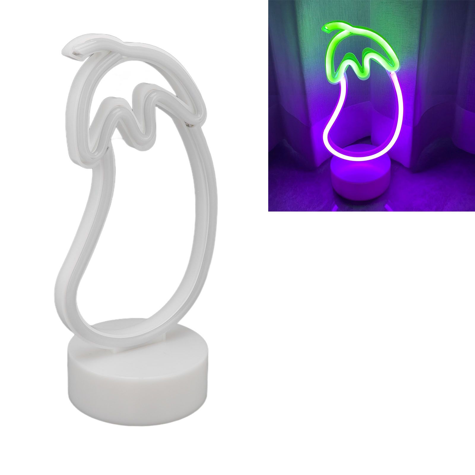 Eggplant Neon Sign USB Battery Powered LED Neon Sign Light for Home Neon view 12