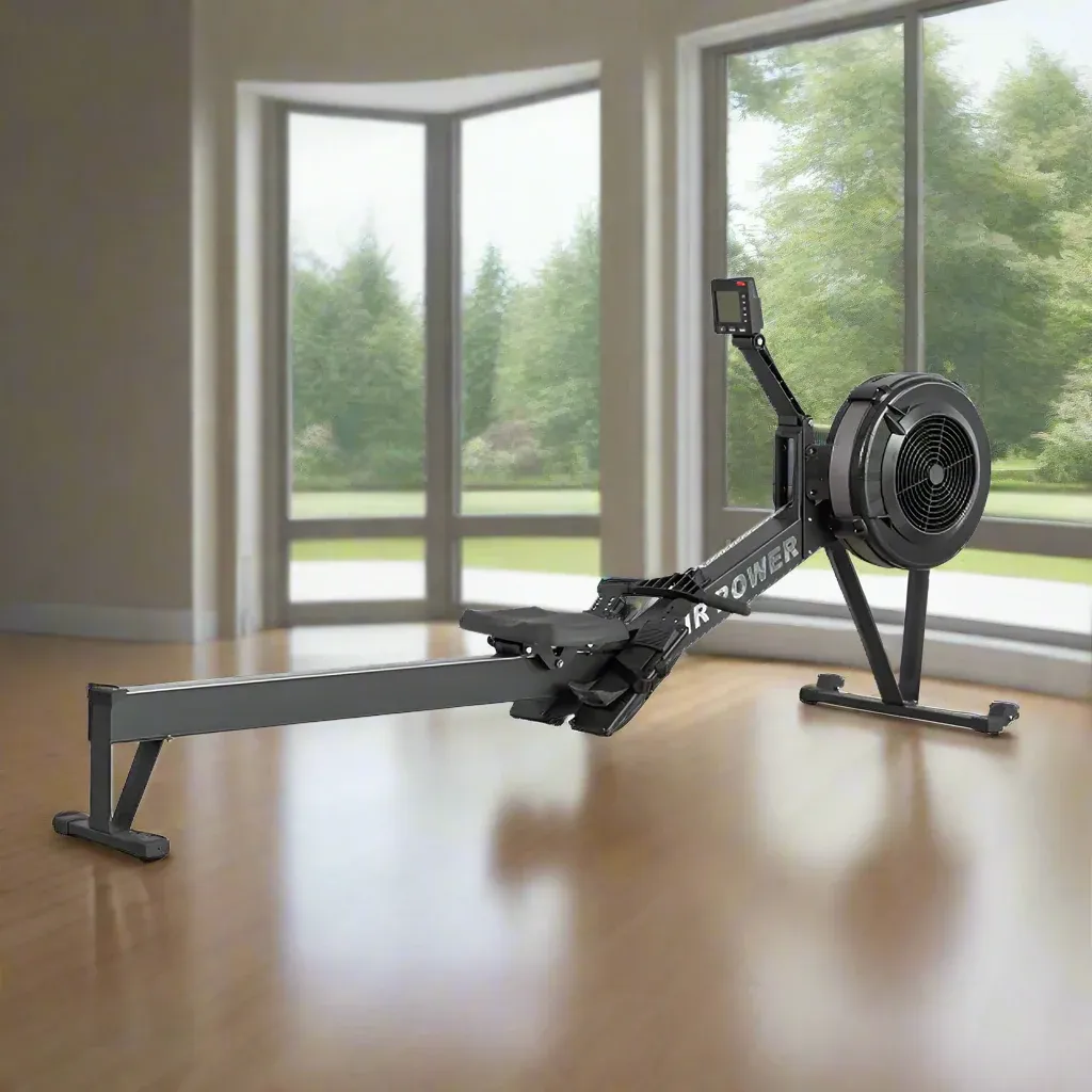 Eeeza Air Resistance Rowing Machine with 10-Level Wind Adjustment & LED Monitor view 2