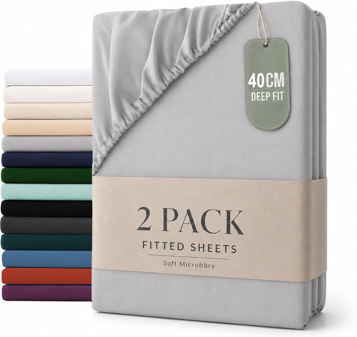 Hotel Quality Fitted sheets - 2 Piece Fitted sheets -Breathable Bedding - Wrinkle — image 1