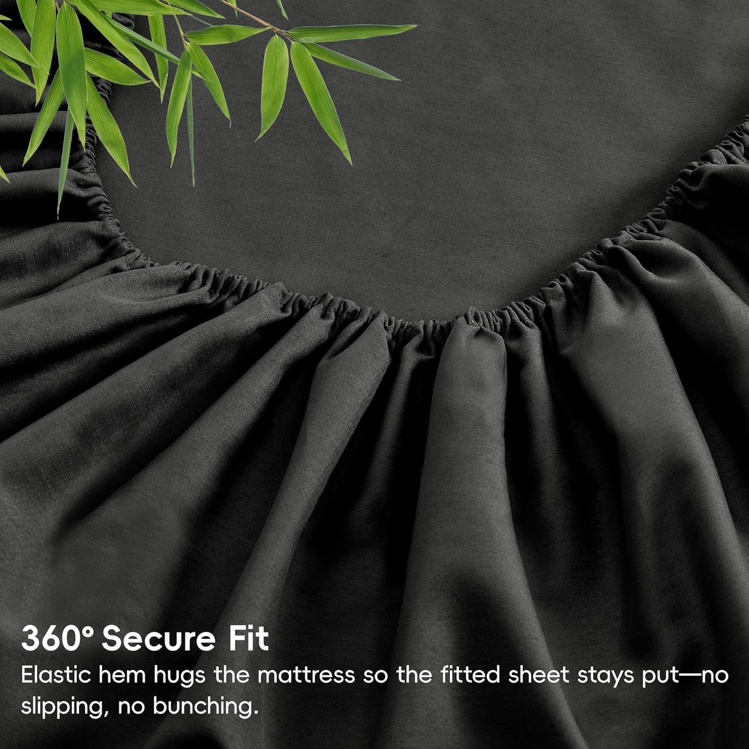 3 Piece Ultra Soft Bamboo Breathable Sheet Set -Hotel 2000TC Breathable Bed view 6