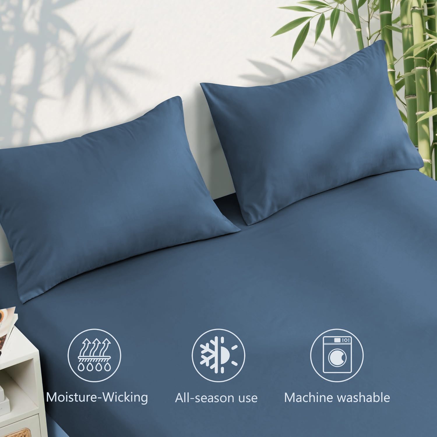 3 Piece Ultra Soft Bamboo Breathable Sheet Set -Hotel 2000TC Breathable Bed view 5