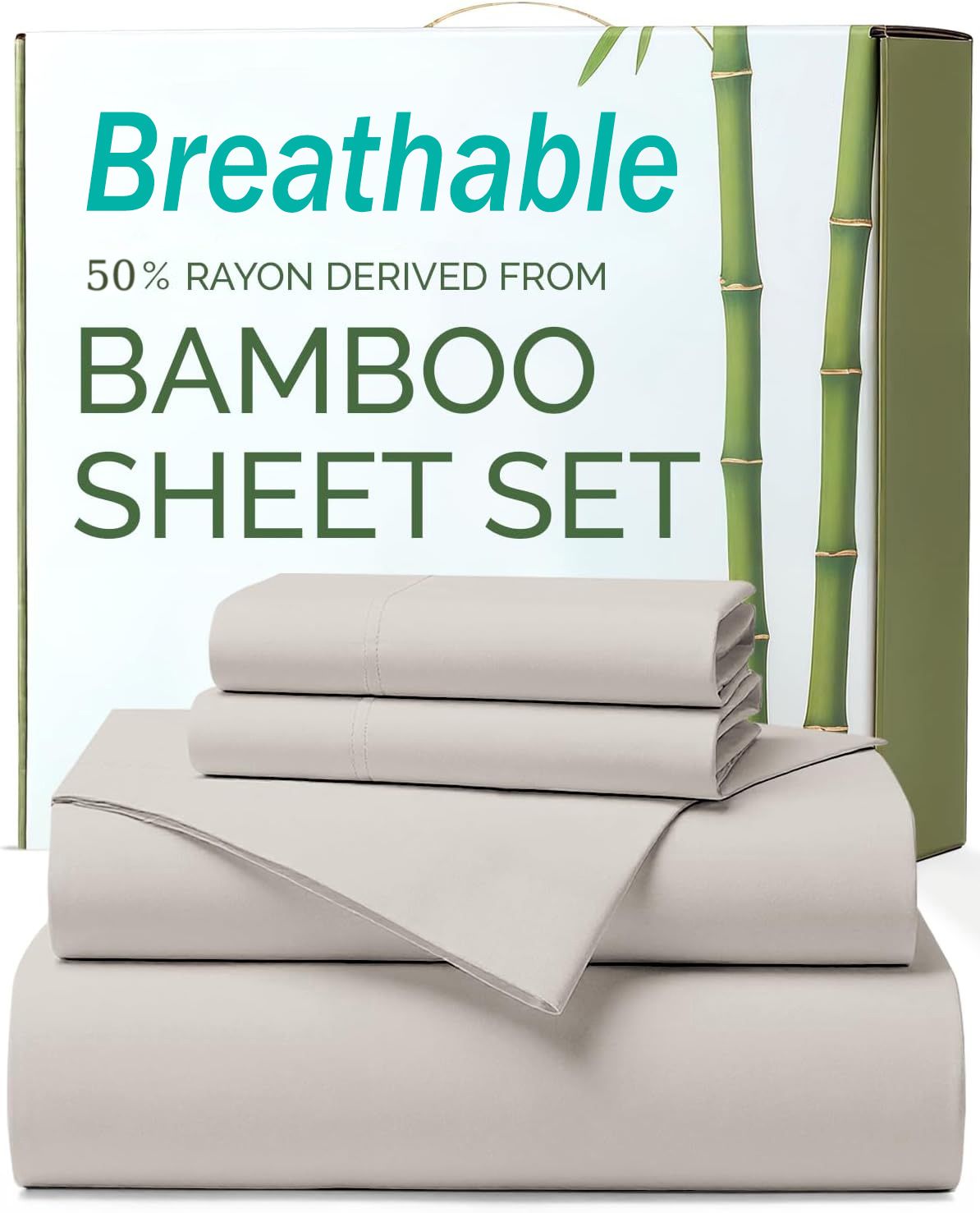 3 Piece Ultra Soft Bamboo Breathable Sheet Set -Hotel 2000TC Breathable Bed — image 1