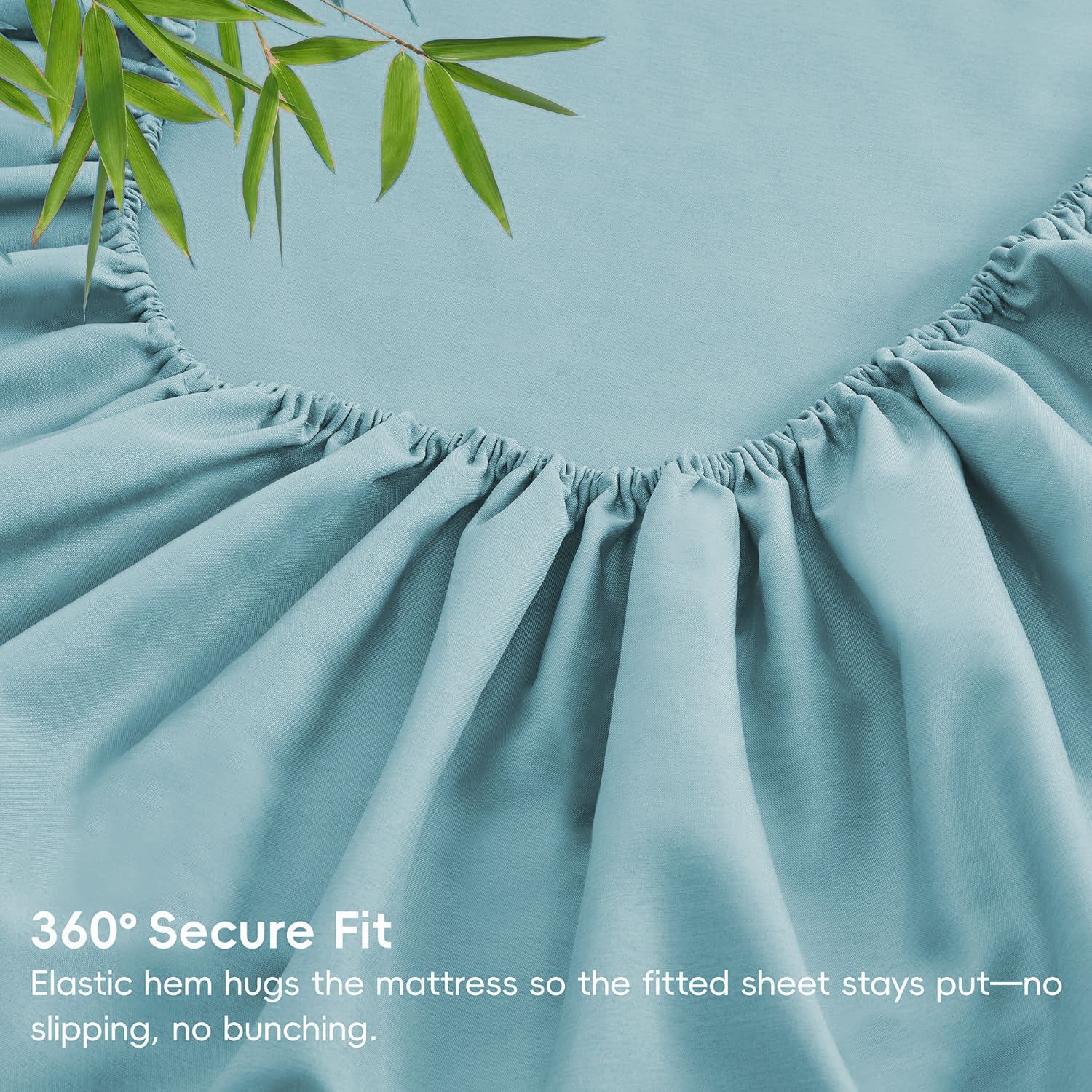 Hotel Breathable Bamboo Fitted Sheet & Pillowcase-3 Piece-Ultra Soft 2000TC view 6