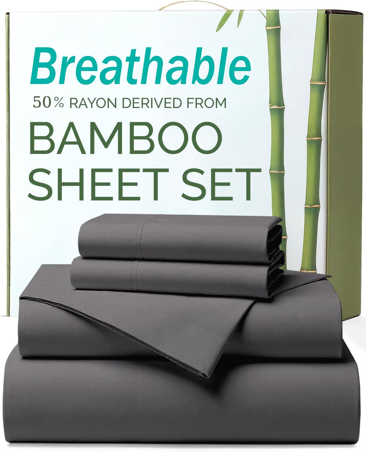 3 Piece Ultra Soft Bamboo Breathable Sheet Set -Hotel 2000TC Breathable Bed — image 1